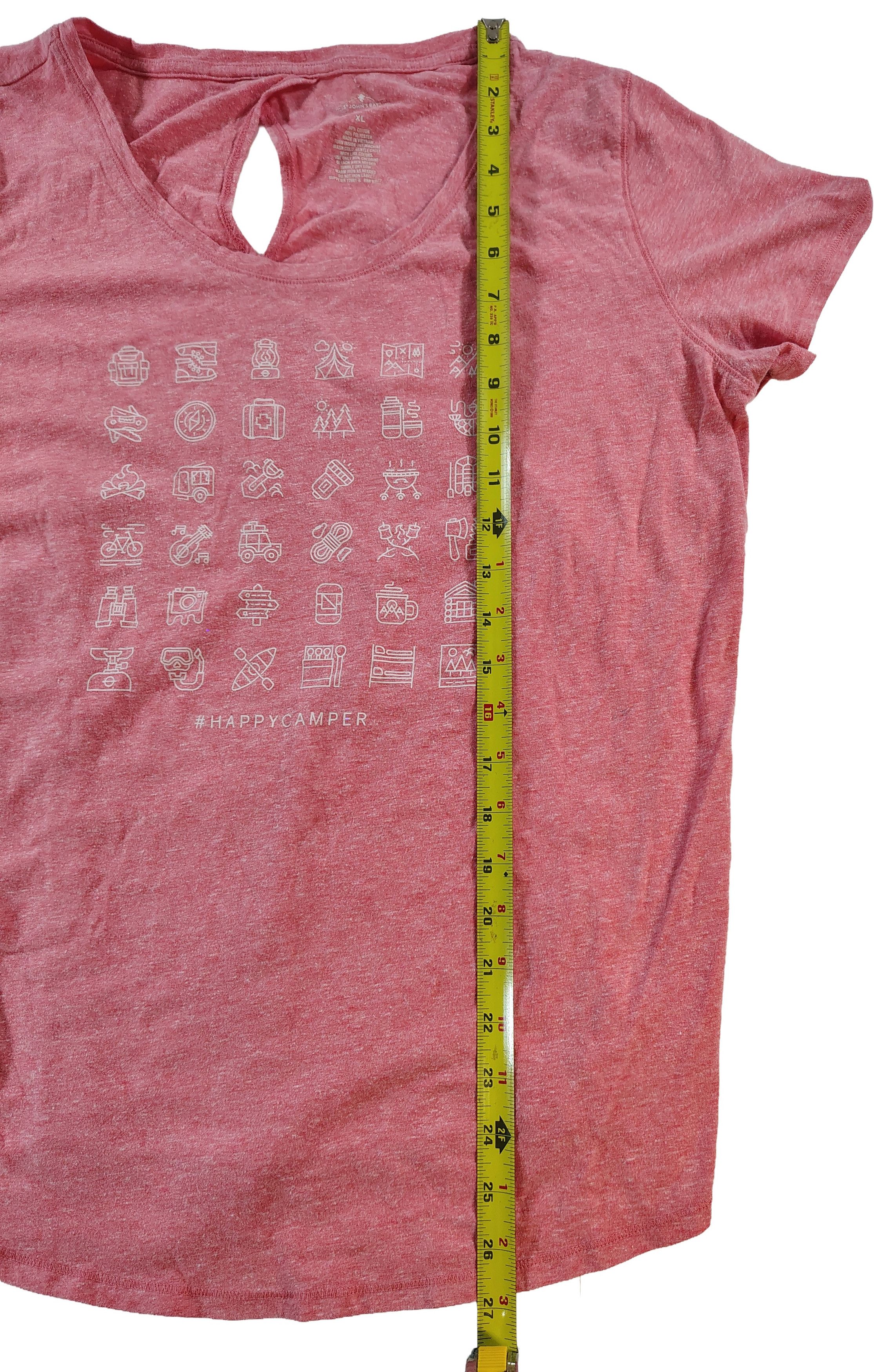 St. Johns Bay Women's Pink XL St. Johns Bay Active #Happy Camper T-Shirt Size XL / US 12-14 / IT 48-50 - 5 Thumbnail