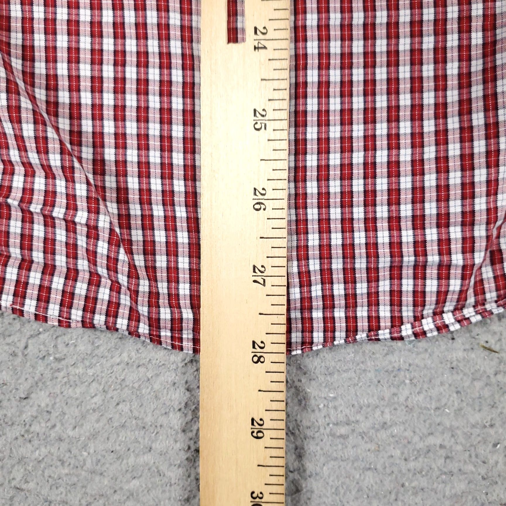 Vintage Penguin Dress Shirt Mens Size 15 Red Plaid Long Sleeve Button Up Casual Business Formal Gift Boyfriend Workwear 15 Mens Red Plaid Dress Shirt Size 40R - 6 Thumbnail