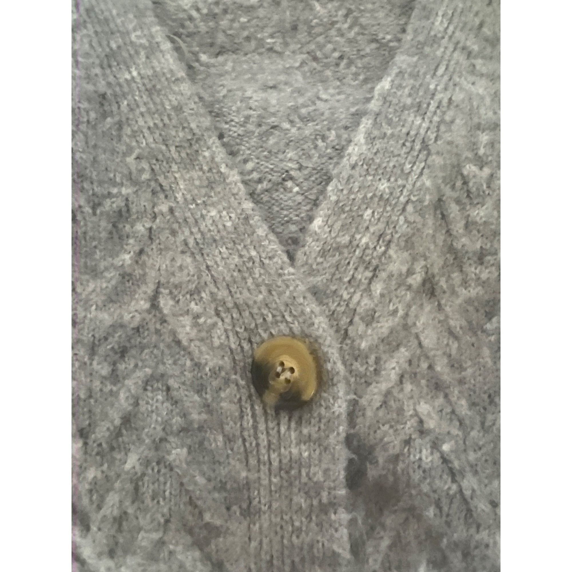 Zara Zara Gray Button-Up Chevron Knit Cardigan Sweater Size S / US 4 / IT 40 - 3 Thumbnail