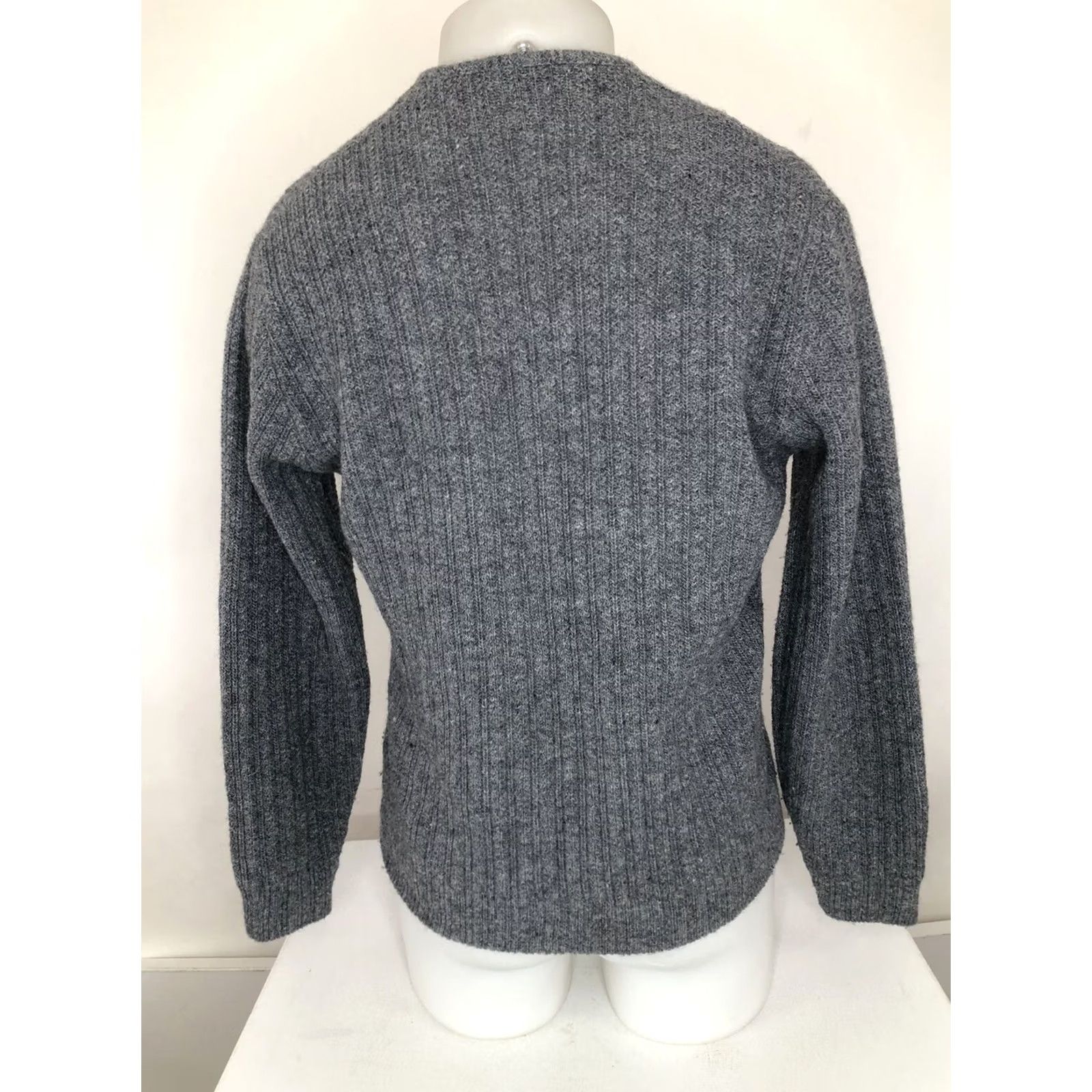 Sears Kings Road / Sears Mens M Cardigan Sweater Wool Gray 90s Vintage Knit Mens Size US M / EU 48-50 / 2 - 5 Thumbnail