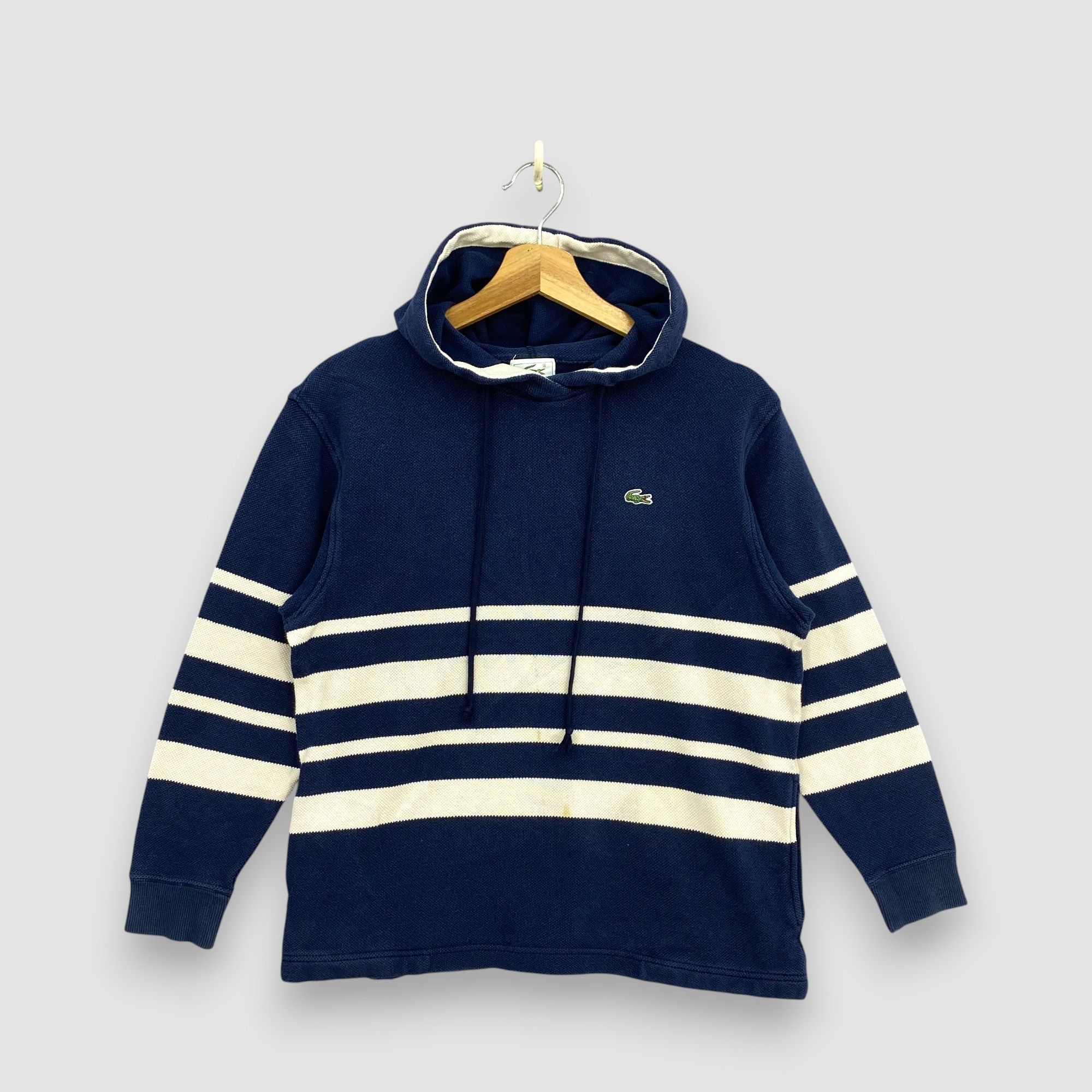 Lacoste Vintage Y2K Lacoste Striped Pullover Hoodie Sweatshirt Size US S / EU 44-46 / 1 - 1 Thumbnail