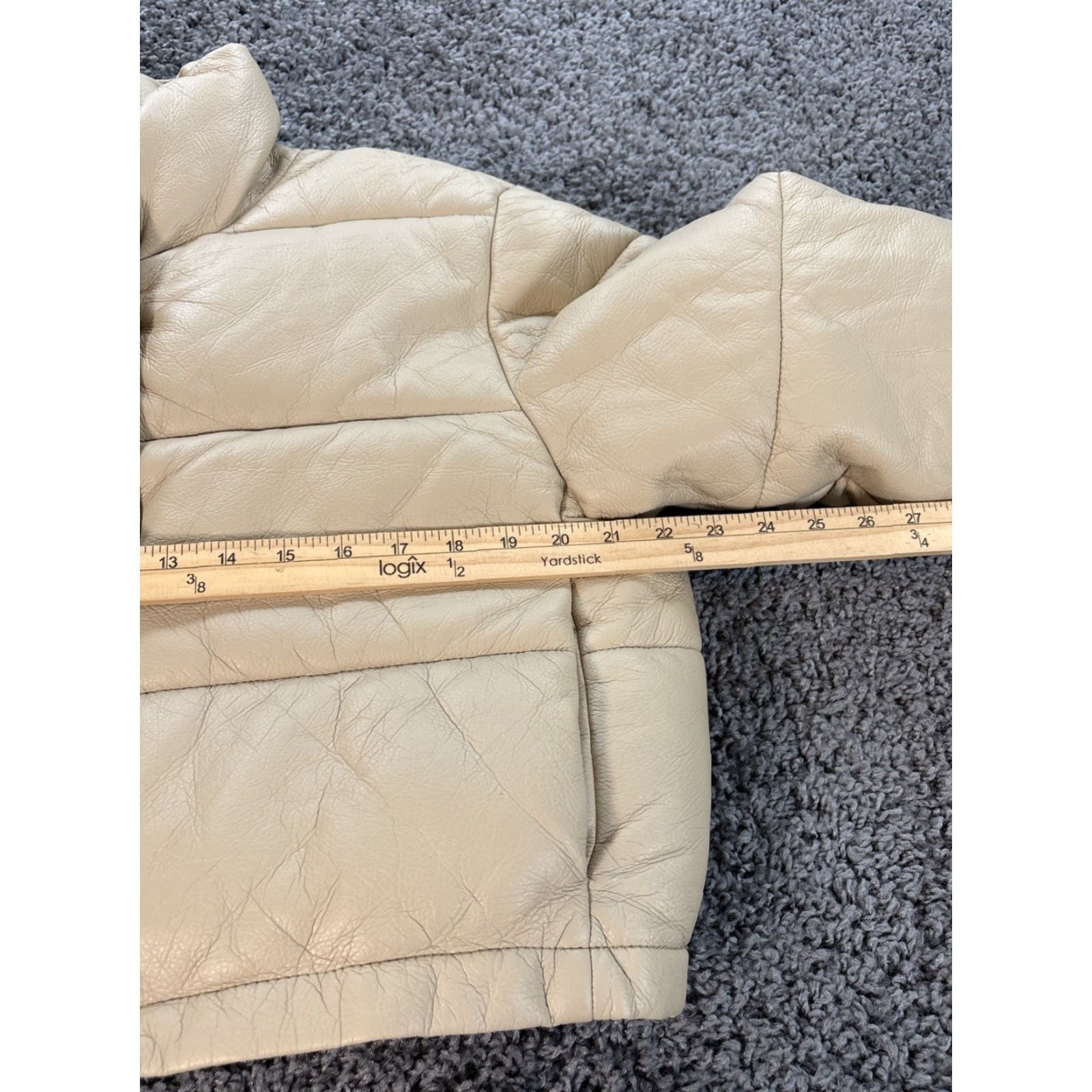 Zara Zara Faux Leather Puffer Jacket Womens Small Zip Cropped Winter Tan Brown Women N/A Size S / US 4 / IT 40 - 3 Thumbnail