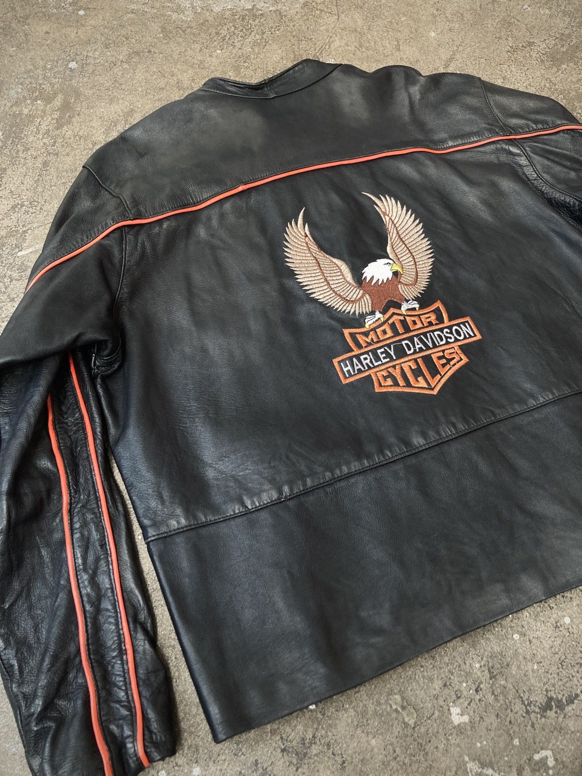 Formula 1 × Harley Davidson × Vintage Vintage 90s Harley Davidson Racing Leather Jacket Size US L / EU 52-54 / 3 - 10 Thumbnail