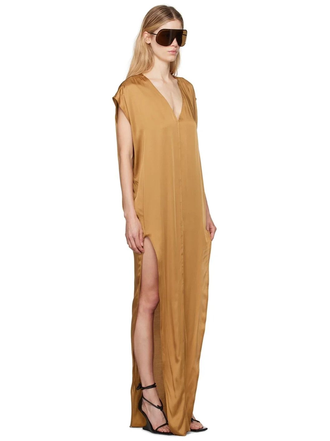 Rick Owens o1y0126 Maxi Dress in Tan Size M / US 6-8 / IT 42-44 - 2 Thumbnail