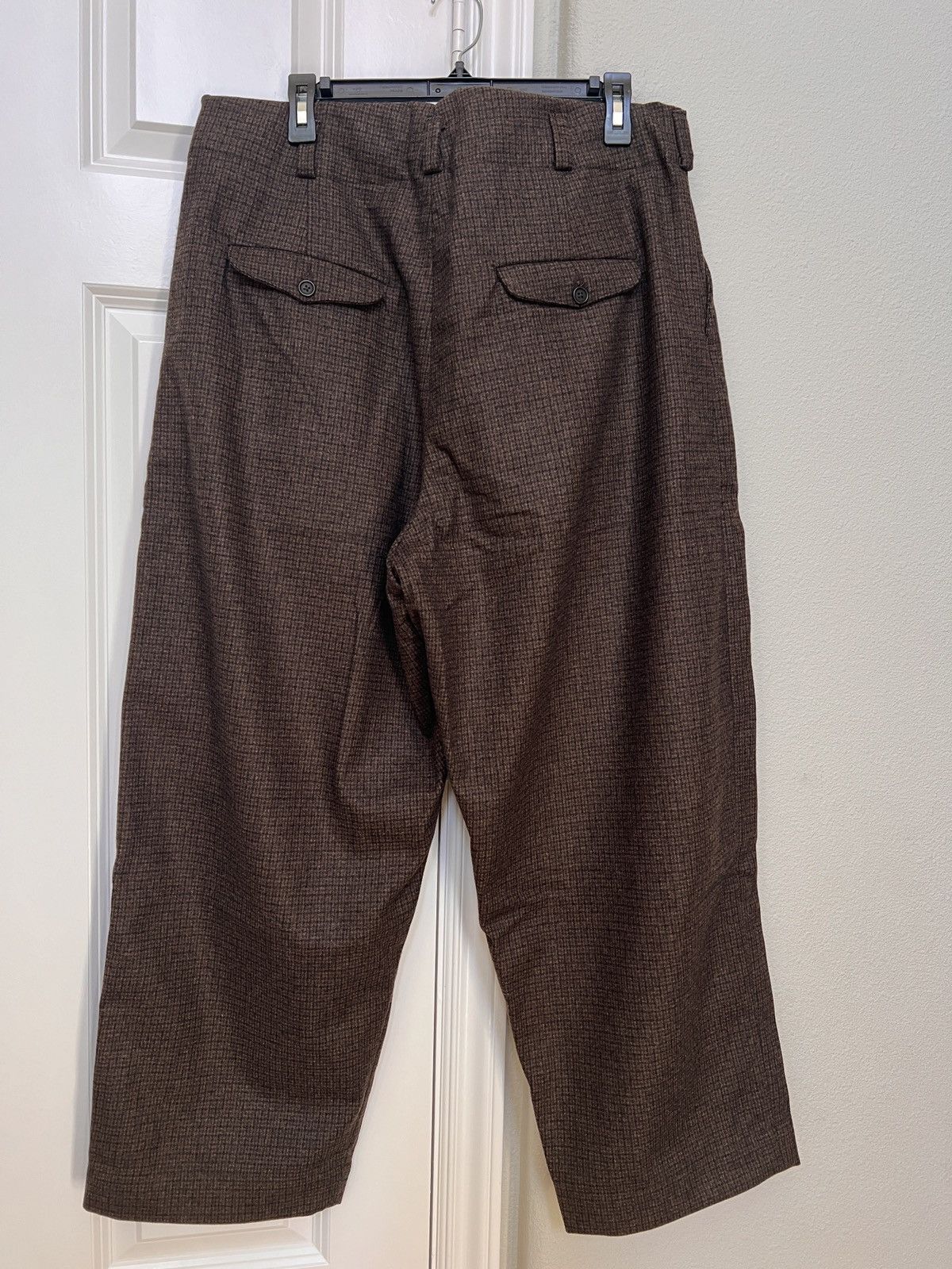 Evan Kinori Fox superfine merino check two pleat pant 34 Size US 34 / EU 50 - 3 Thumbnail