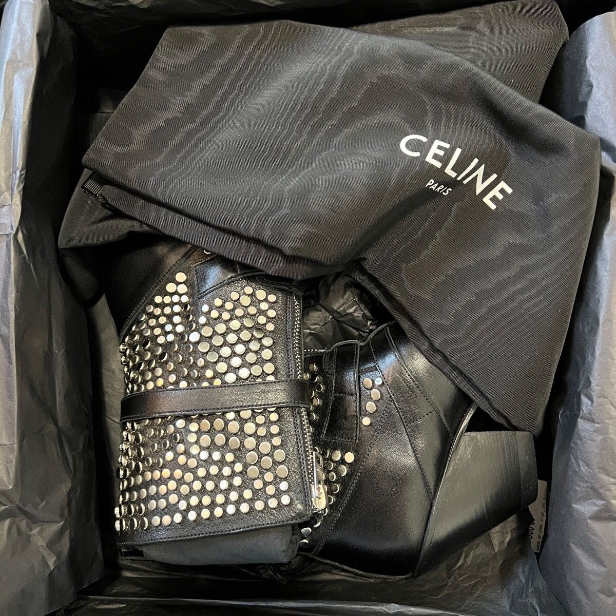 Celine CELINE 2019SS Hedi Slimane Studded Cowboy Boots with Box Size US 5 / IT 35 - 12 Thumbnail
