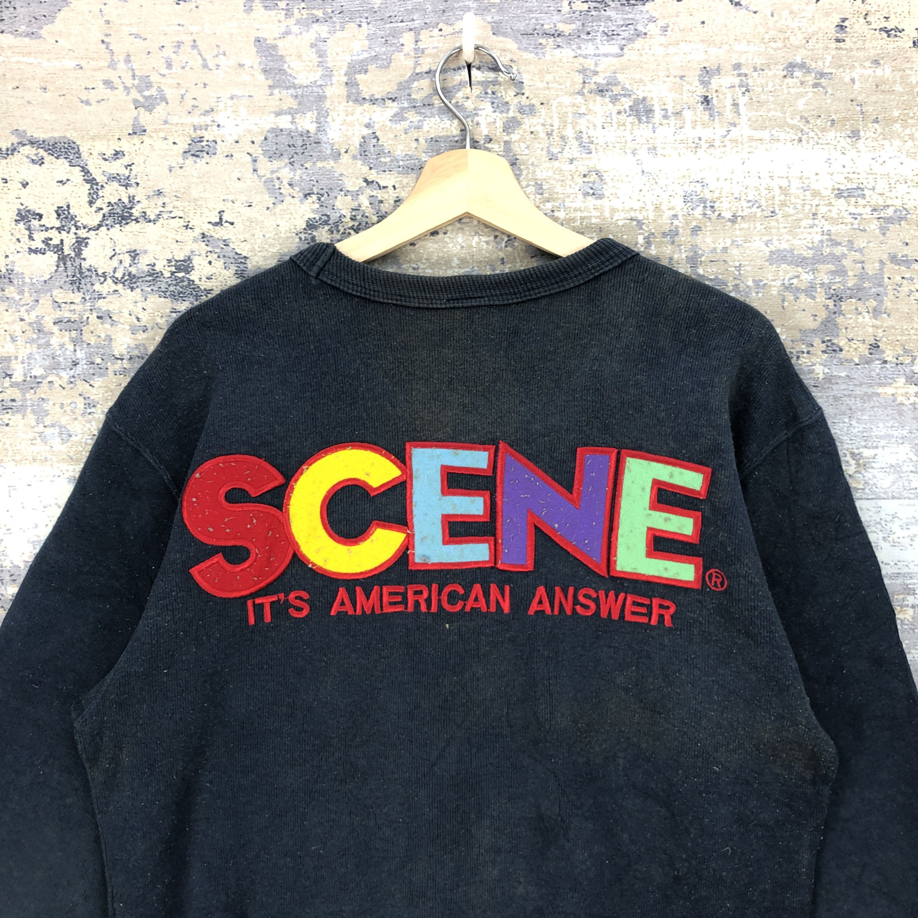 Vintage Vintage Scene Sweatshirt American Answer Sweater Jumper Size US L / EU 52-54 / 3 - 2 Thumbnail