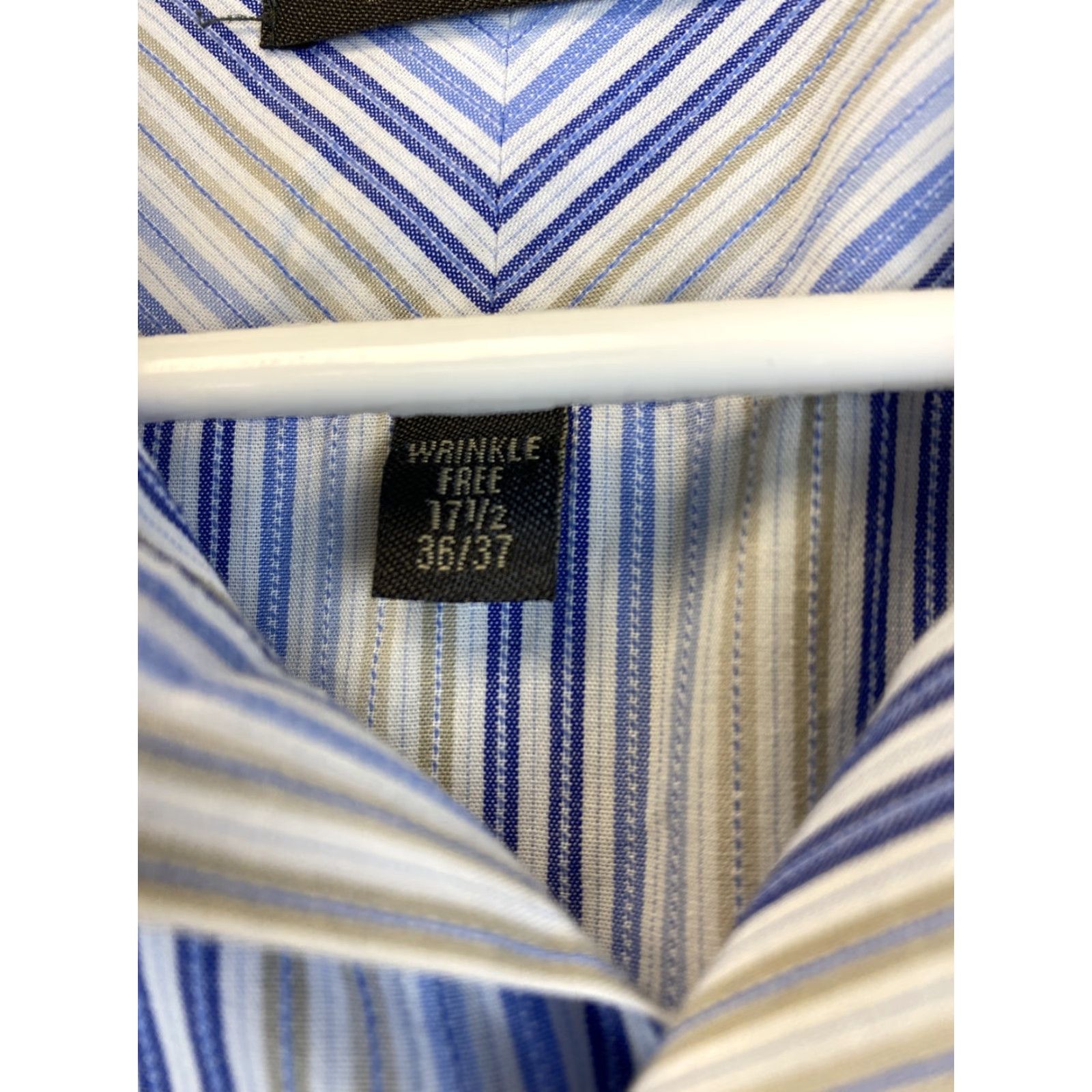 Arrow ARROW Men's Dress Shirt Classic Fit Spread Collar Long Sleeve Striped Multicolor Size M Size 40R - 5 Thumbnail