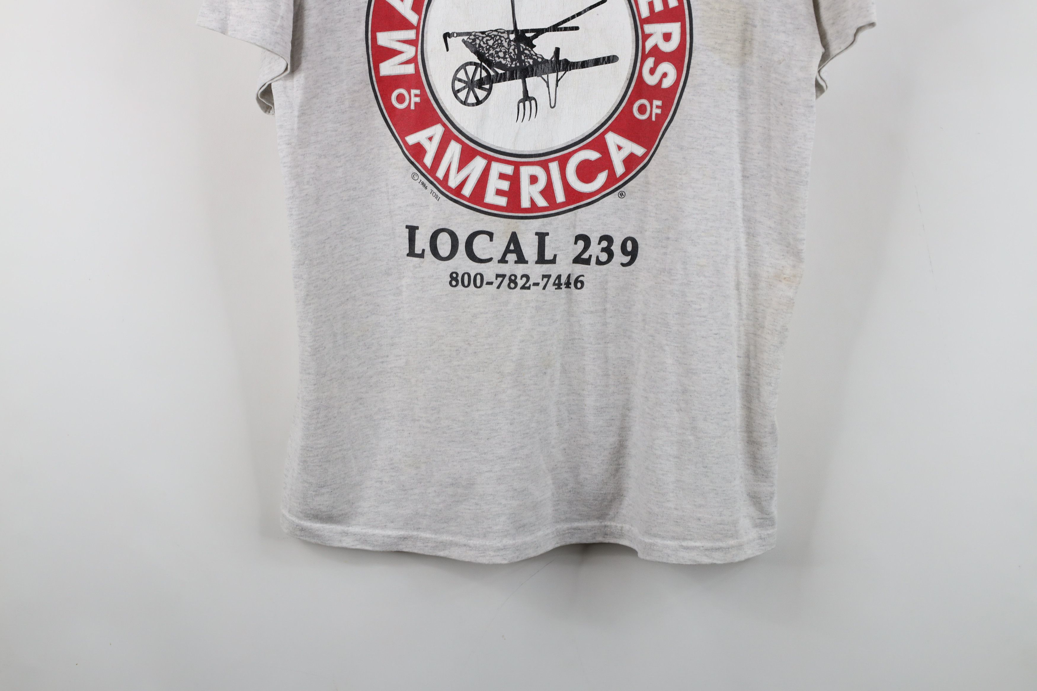 Vintage Vintage 80s Manure Movers of America T-Shirt Heather Gray Size US M / EU 48-50 / 2 - 3 Thumbnail