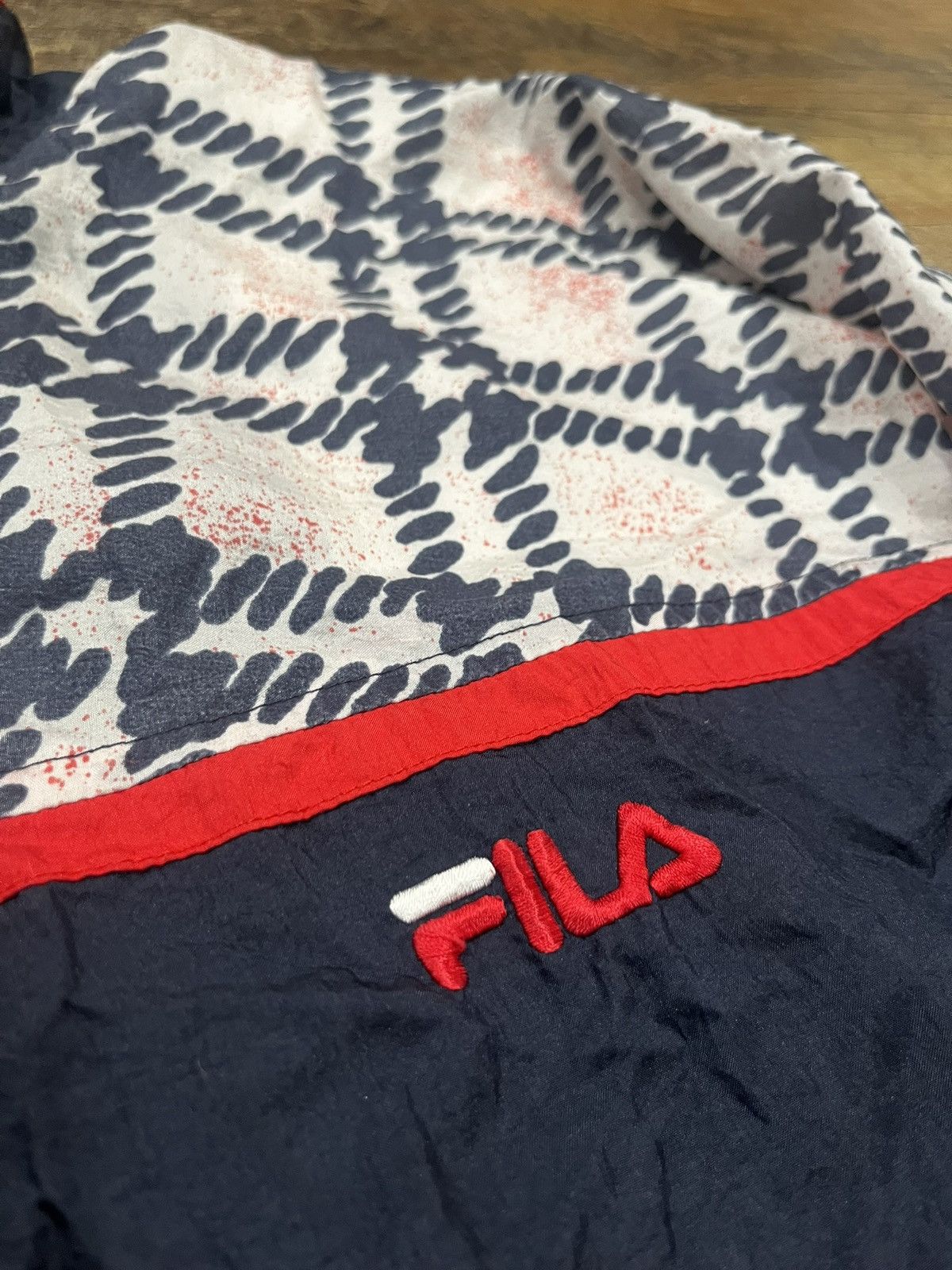 Fila Vtg 90s FILA Colorblock Plaid Ski Windbreaker Navy Large Size US L / EU 52-54 / 3 - 4 Thumbnail