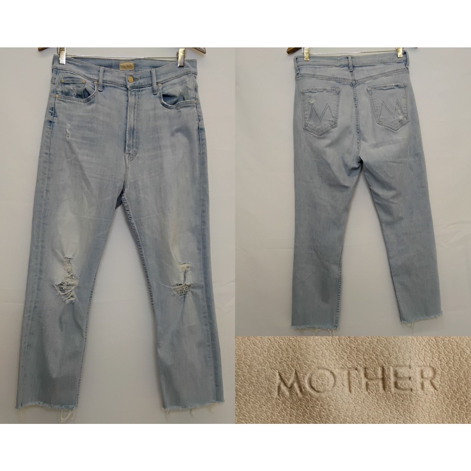 MOTHER Mother High Waisted Rider Jeans Women's 31 Light Wash Size 31" - 1 Thumbnail