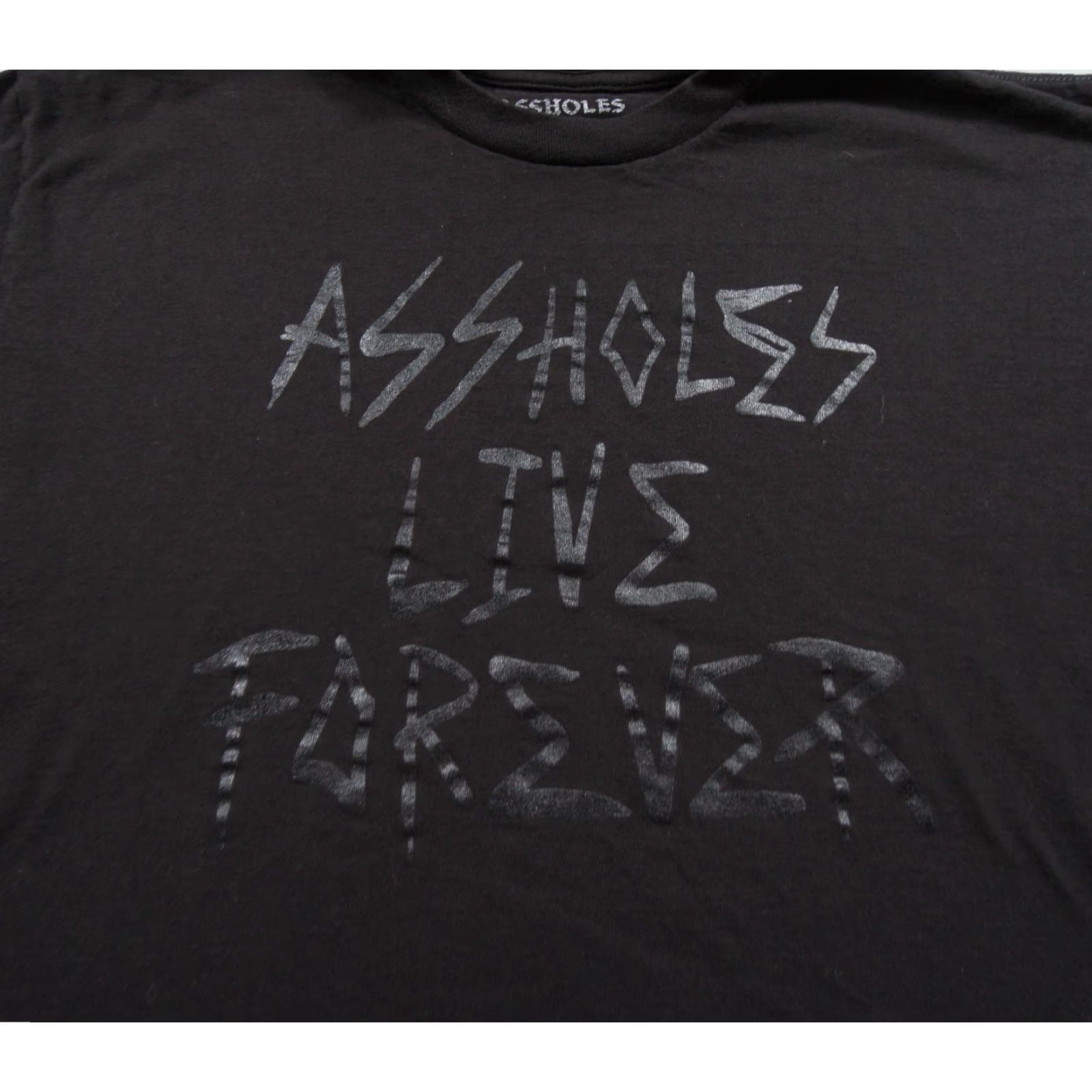 Olive Assholes*s Live Forever Shirt Mens XL Black Graphic Tee Streetwear Crewneck Shirt Size US XL / EU 56 / 4 - 2 Thumbnail