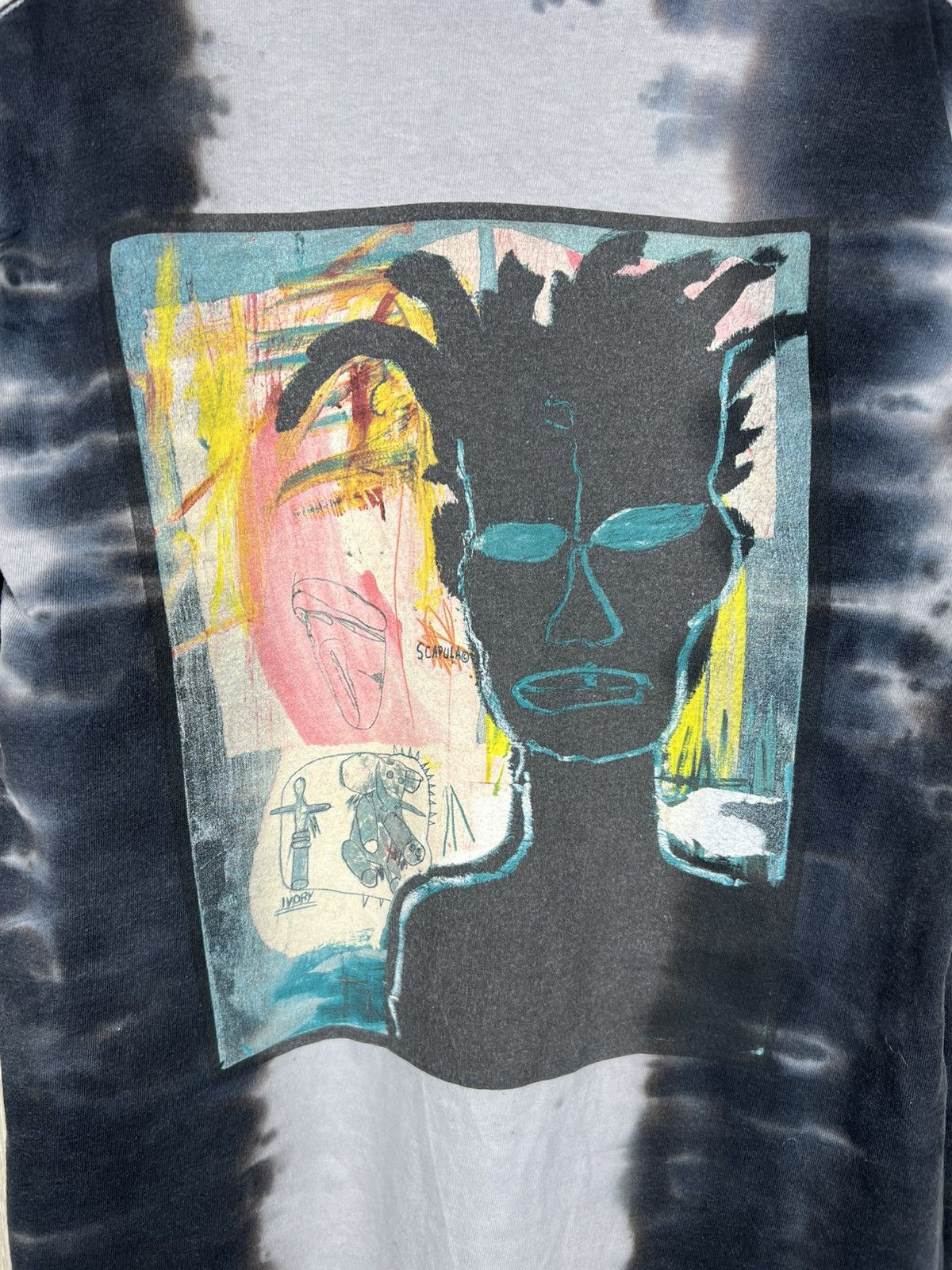 Jean-Michel Basquiat Jean-Michel Basquiat ripple tie dye modern art back logo tee Size US M / EU 48-50 / 2 - 9 Thumbnail