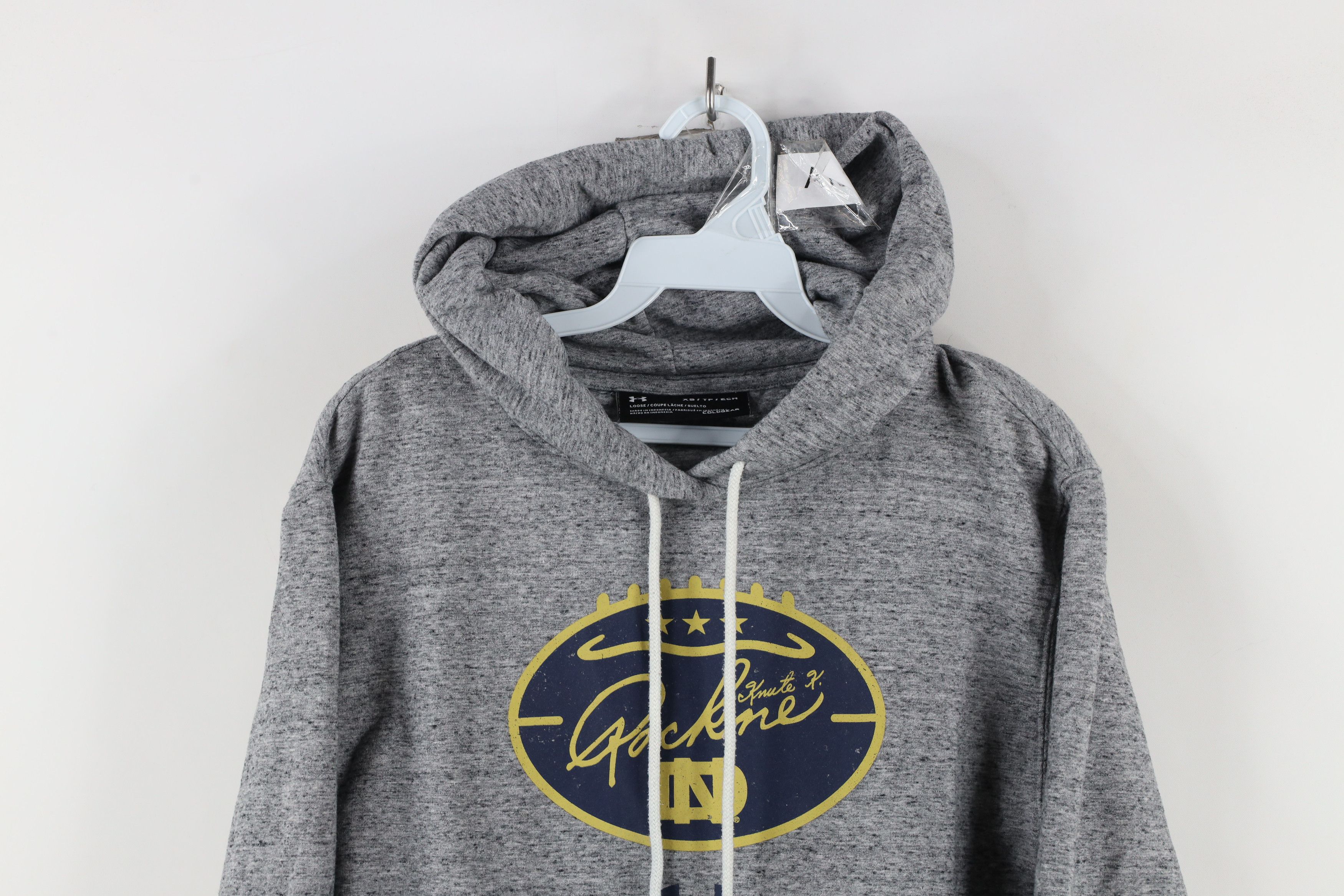 Under Armour × Vintage Under Armour Notre Dame University Football Hoodie Gray Size US XS / EU 42 / 0 - 2 Thumbnail