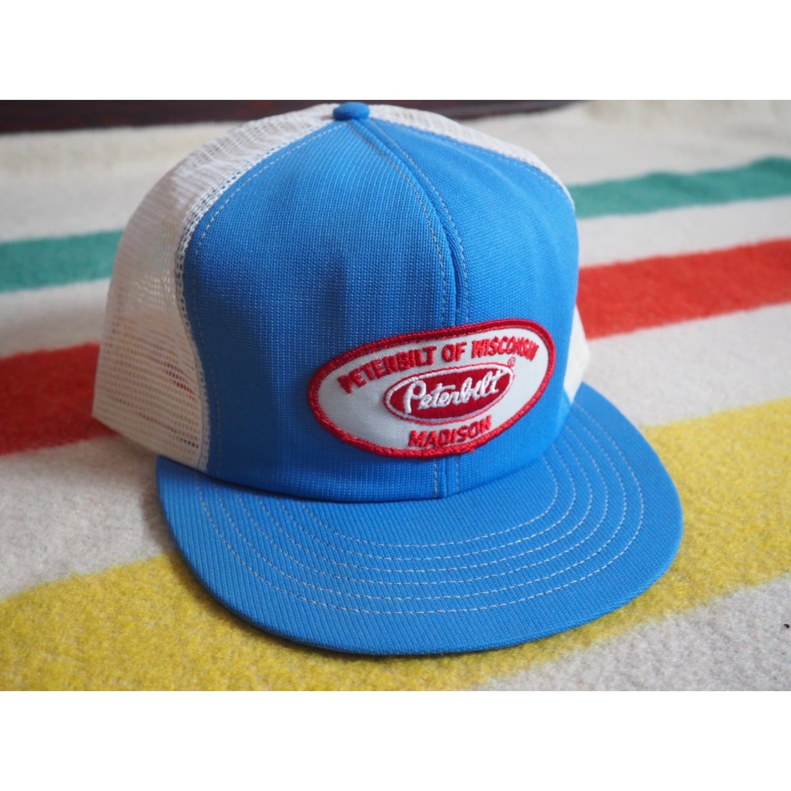 Madison VTG 80s Peterbilt 80s Blue Adjustable Snapback Hat User: VTG 80s Peterbilt Blue Adjustable Snapback Hat Size ONE SIZE - 2 Thumbnail