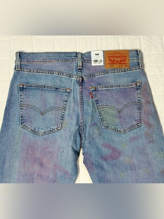 Levi's Levi’s 512 Slim Taper Splatter Paint Faded Dye Denim Jeans Size US 33 - 9 Thumbnail