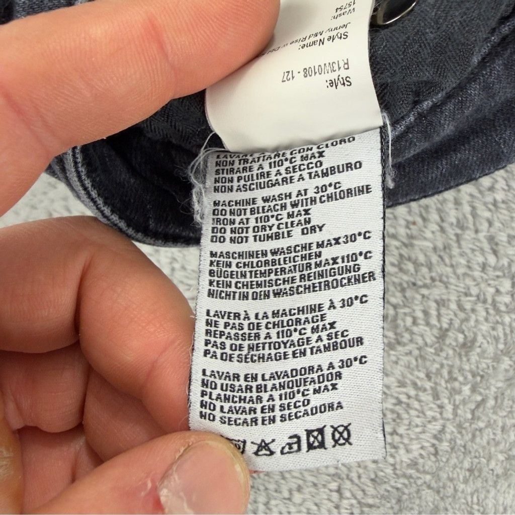 R13 R13 Women's Size 24x25 Jenny Mid Rise w/ Double Shred Hems B Size 24" / US 00 / IT 34 - 10 Thumbnail