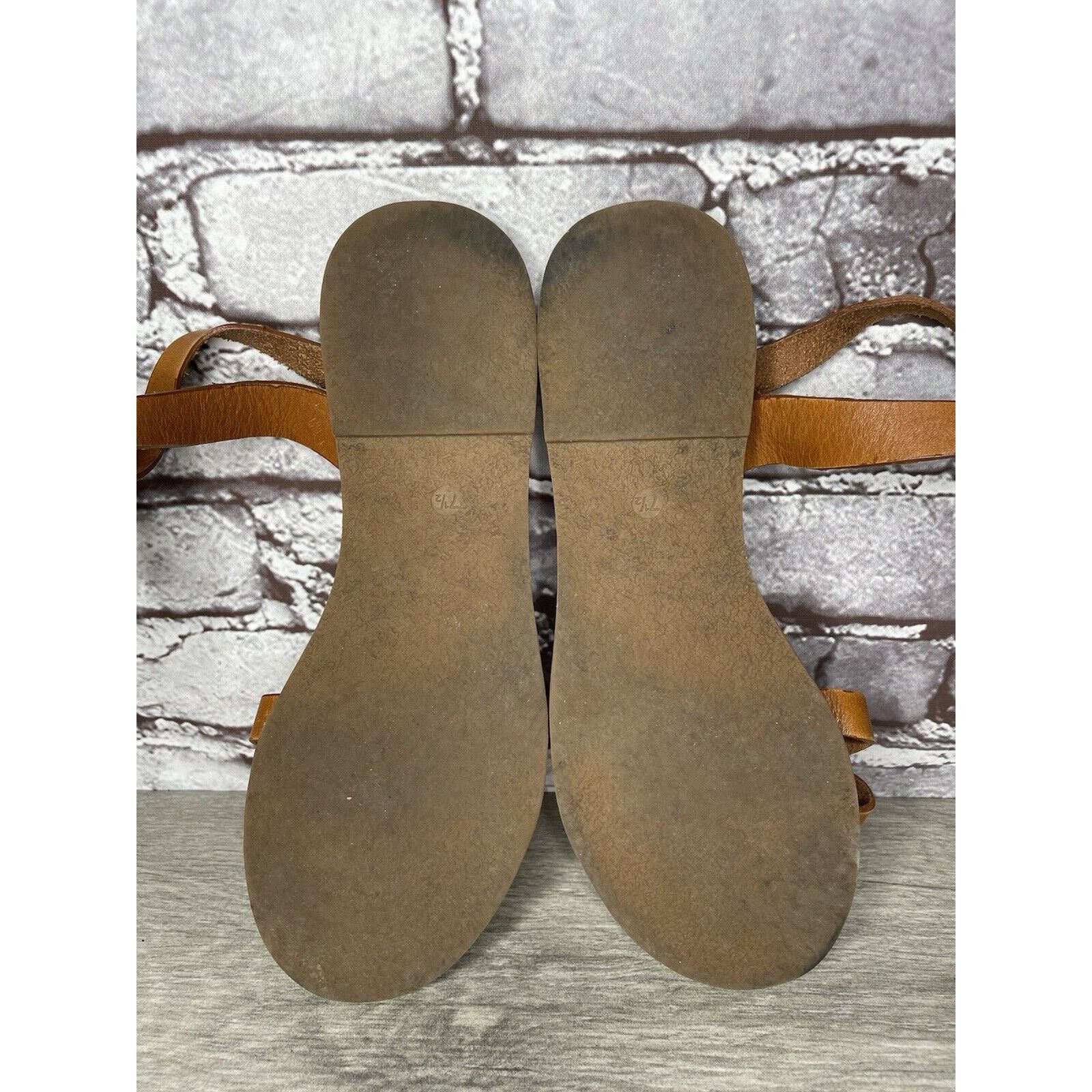 Madewell Madewell Brown Leather Casual Ankle Strap Flat Sandals Women Size US 7.5 / IT 37.5 - 6 Thumbnail
