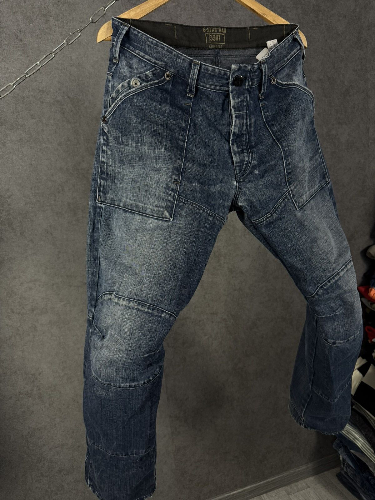 G-Star G Star Raw vintage designer biker jeans Size US 34 / EU 50 - 3 Thumbnail