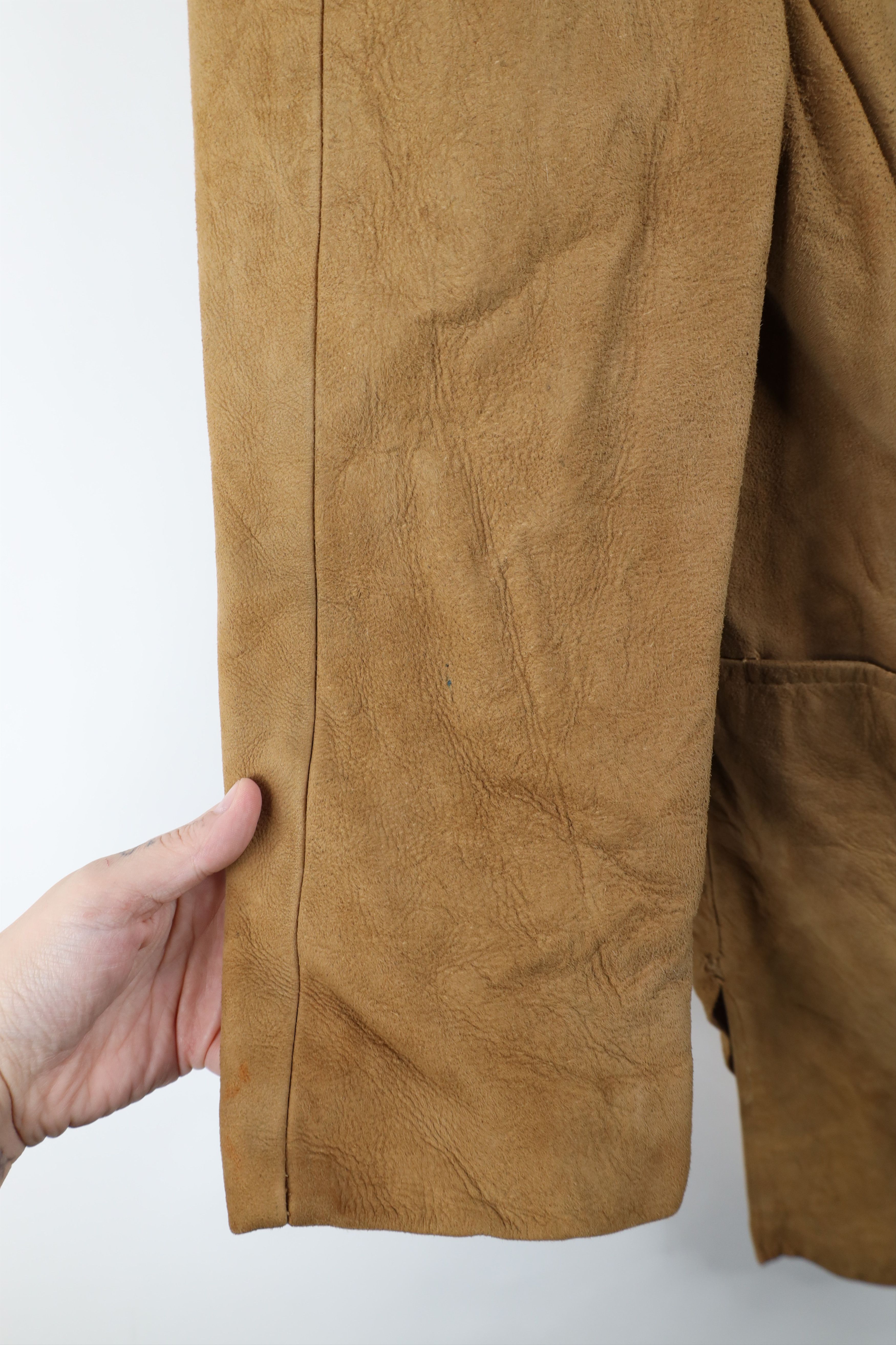 Vintage Vintage 40s 50s Rockabilly Fur Trim Suede Leather Jacket Size M / US 6-8 / IT 42-44 - 10 Thumbnail