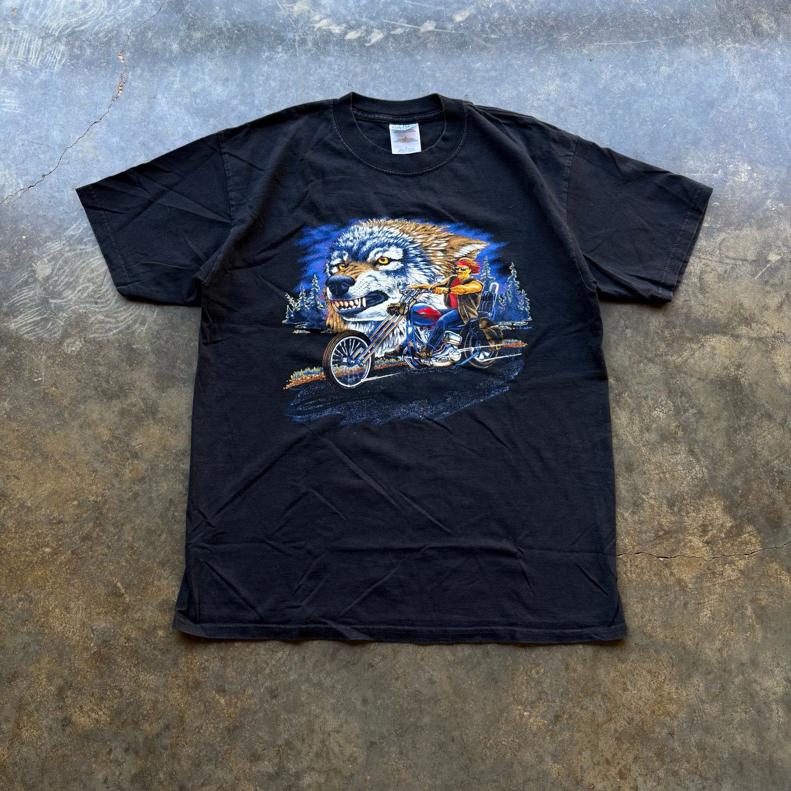 Harley Davidson Vintage 90s Biker T-shirt Harley Size US L / EU 52-54 / 3 - 1 Thumbnail