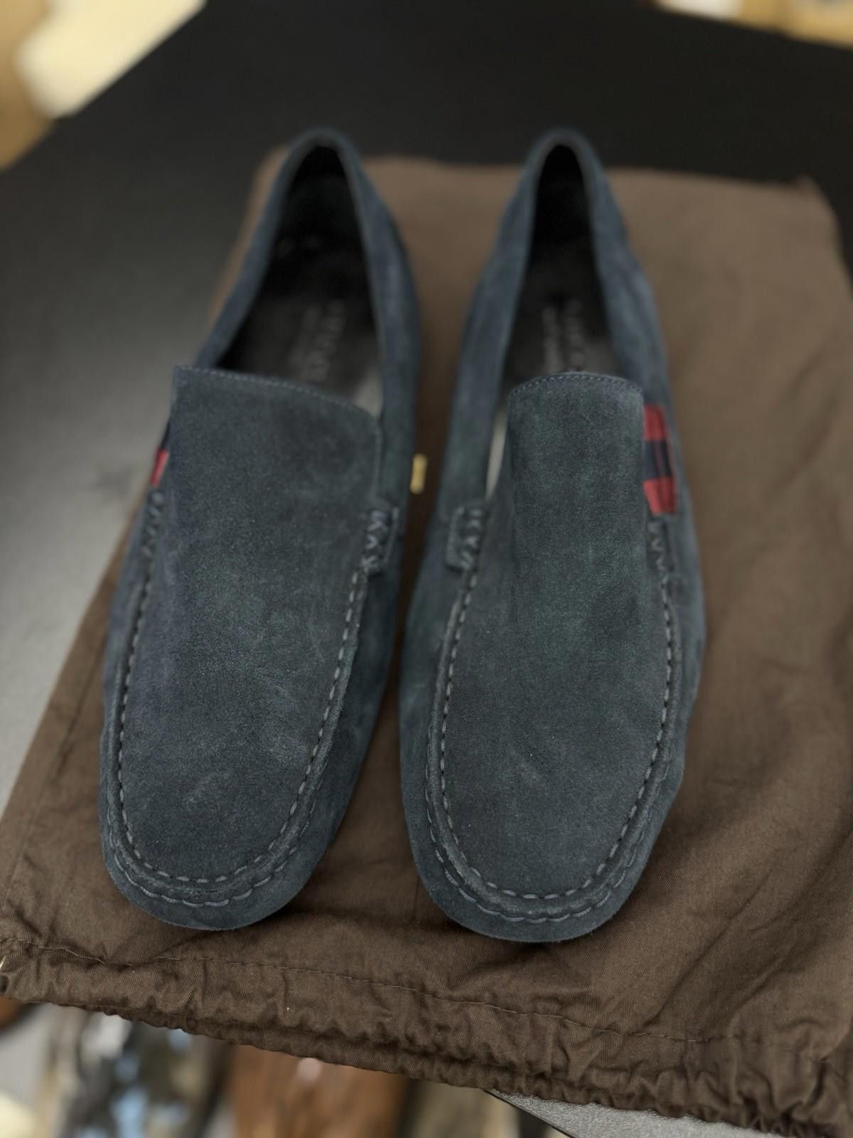 Gucci Gucci Men Blue Suede Slip On Loafer Shoe $1075 9.5G/10US Size US 10 / EU 43 - 3 Thumbnail