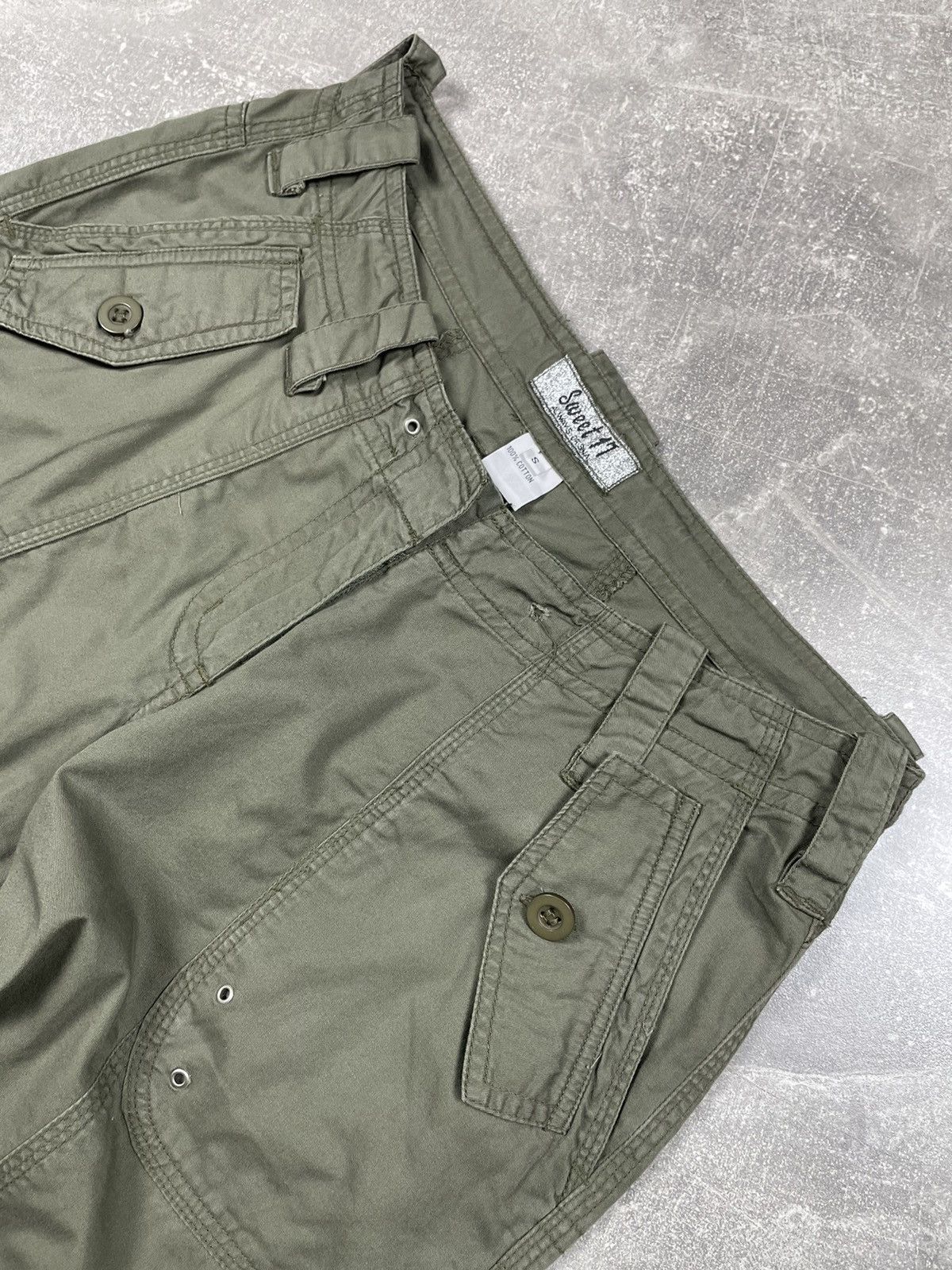 Japanese Brand × Vintage Y2K Avant Garde Parachute Stylish Khaki Pants Size 27" / US 4 / IT 40 - 5 Thumbnail