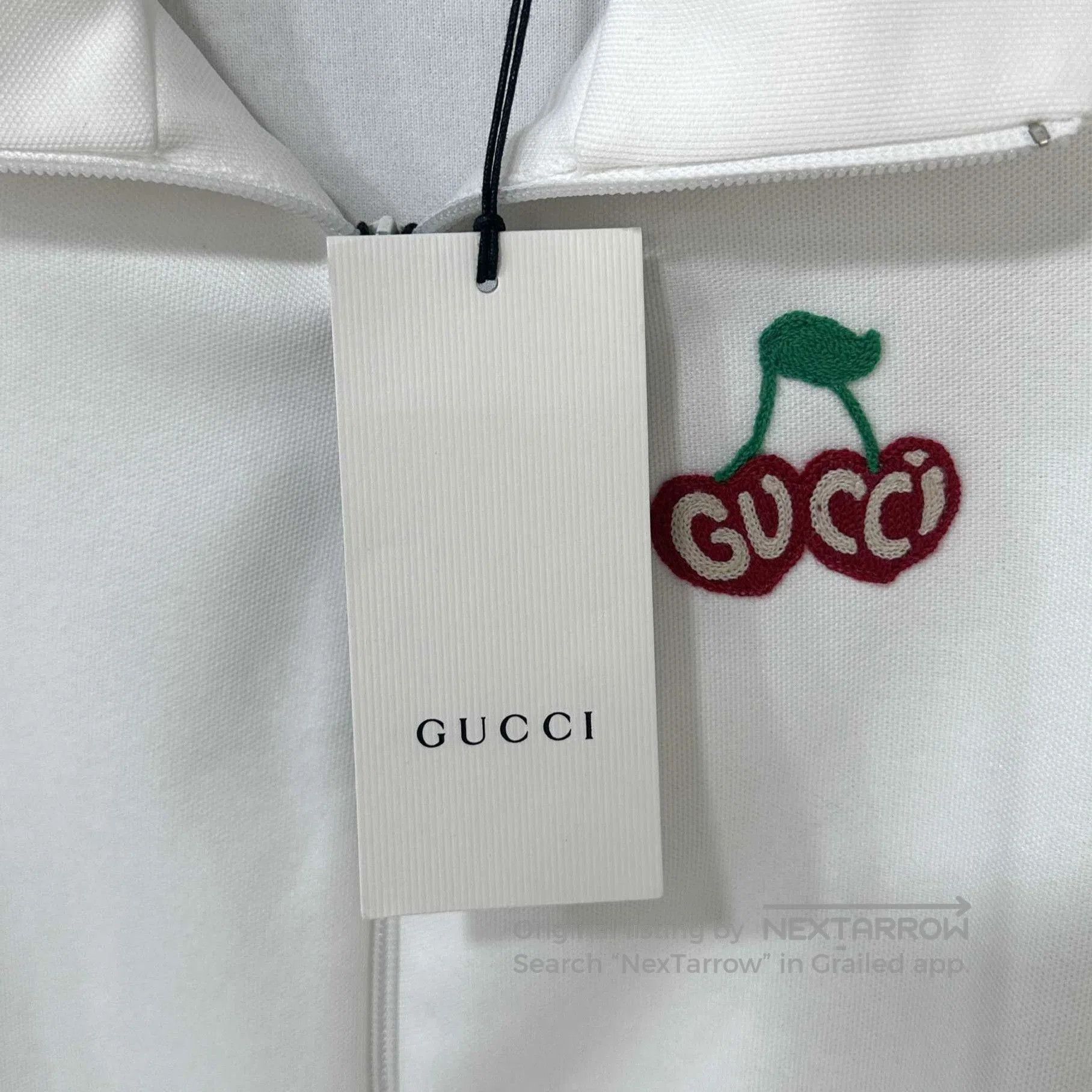 cherry embroidery zip.