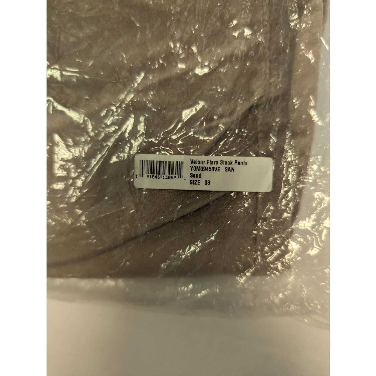 Amiri o1rshd1 Velour Flare Stack Pants in Sand Size US 33 - 21 Thumbnail