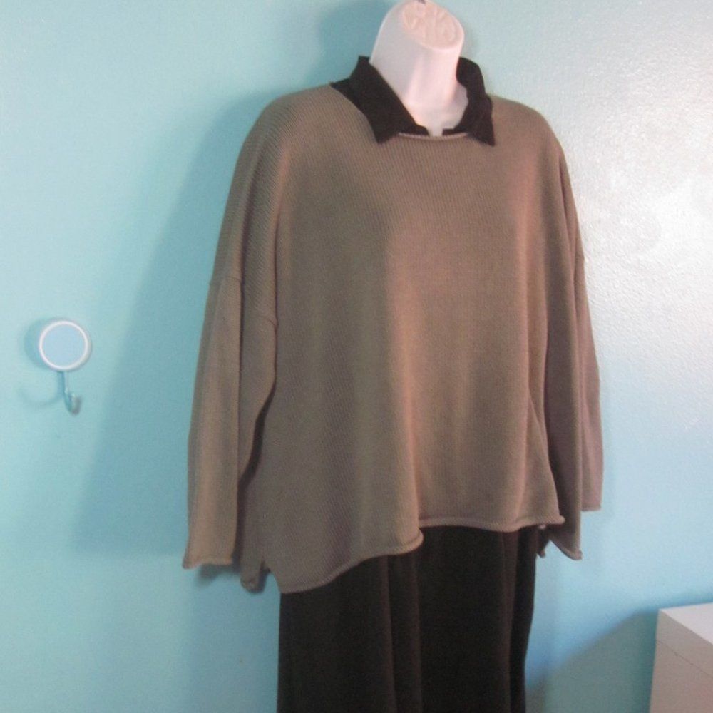 eskandar Eskandar Mercerised Cotton Ribbon Knit Oversized Sweater Size ONE SIZE - 5 Thumbnail