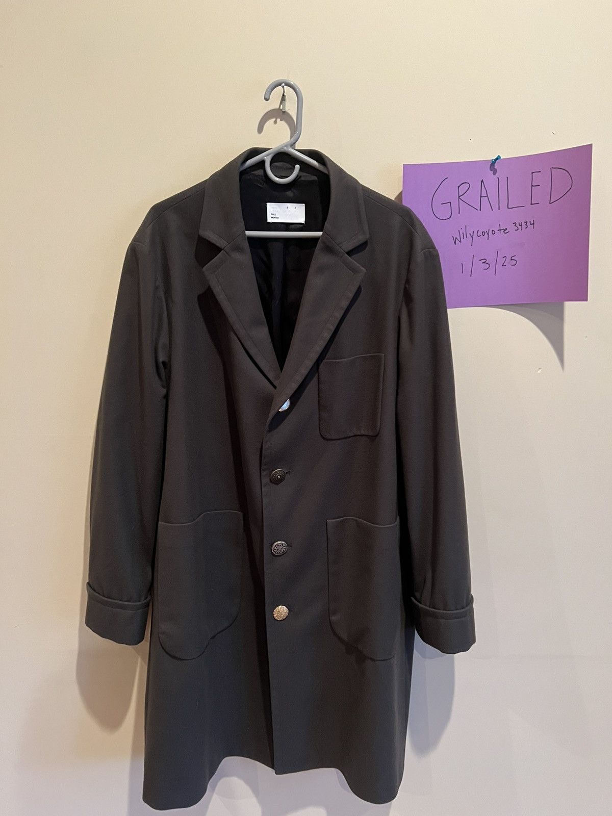 4SDESIGNS 4SDesigns Grey Morning “Robe” Coat Size US L / EU 52-54 / 3 - 1 Thumbnail