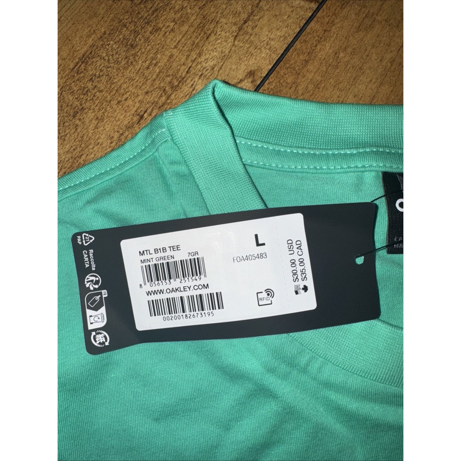 Oakley Oakley MTL B1B T-Shirt Mint Green Large 22x29 BNWT Size US L / EU 52-54 / 3 - 4 Thumbnail