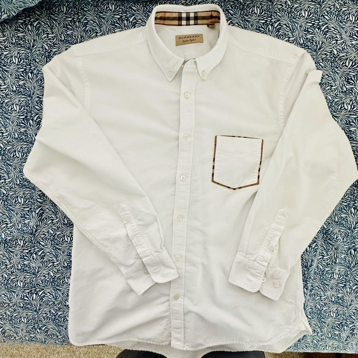Burberry London Men's XL Oxford button down w/nova check