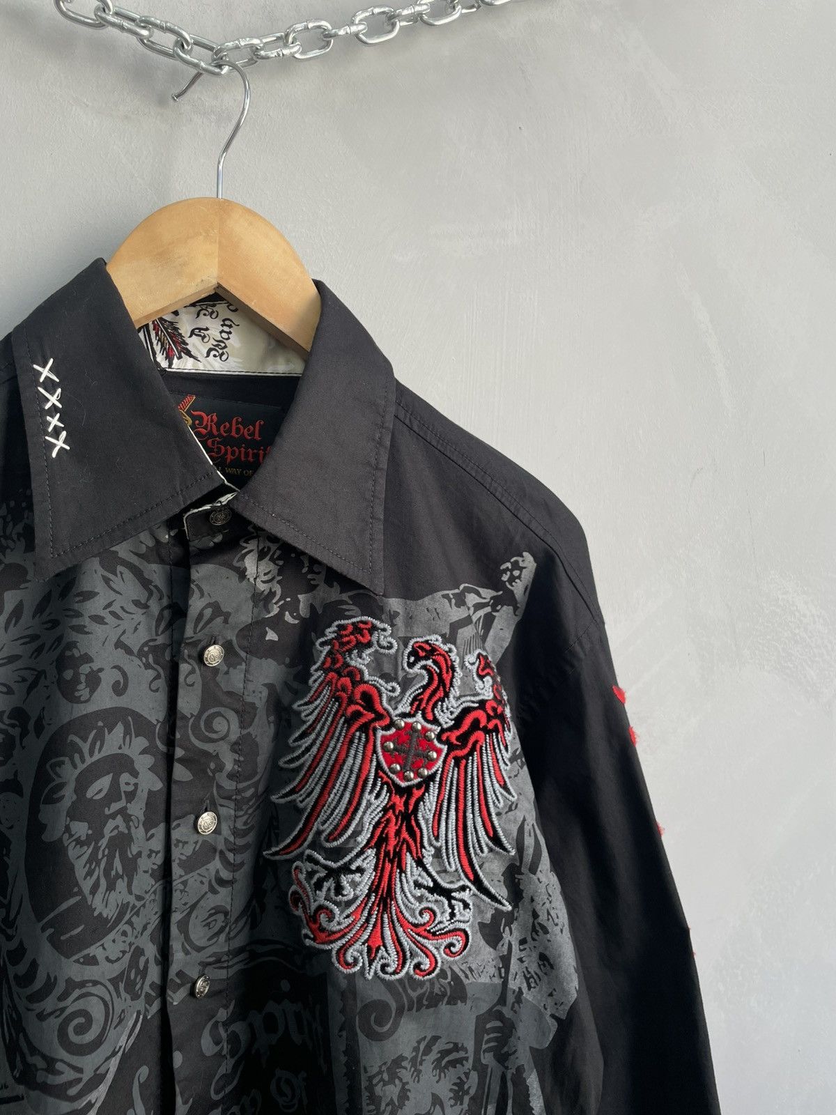 Affliction Vintage opium affliction style punk goth shirt button up Size US L / EU 52-54 / 3 - 3 Thumbnail