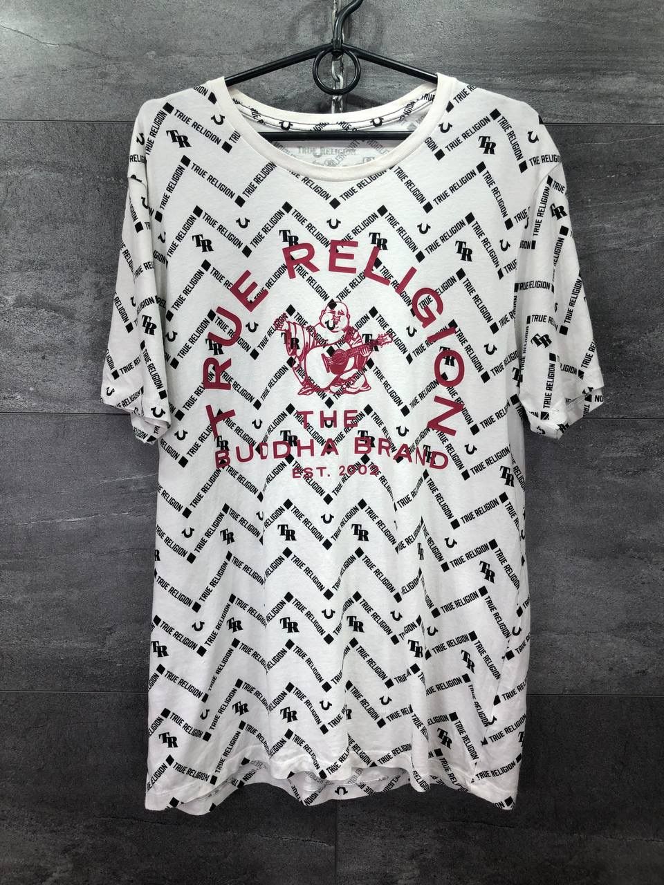 Pre-owned True Religion X Vintage True Religion Men's Monogram Graphic T-shirt Size M In White