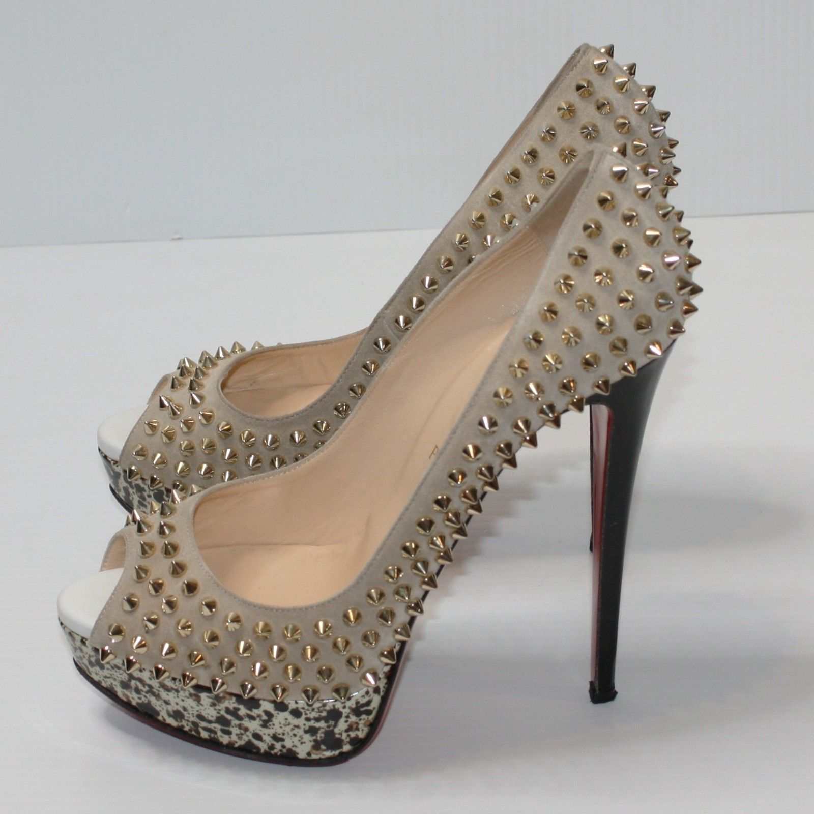 Christian Louboutin Platform Lady Peep Spike Studded Shoes in EU 40.5 / US 10.5 Size US 10.5 / IT 40.5 - 6 Thumbnail