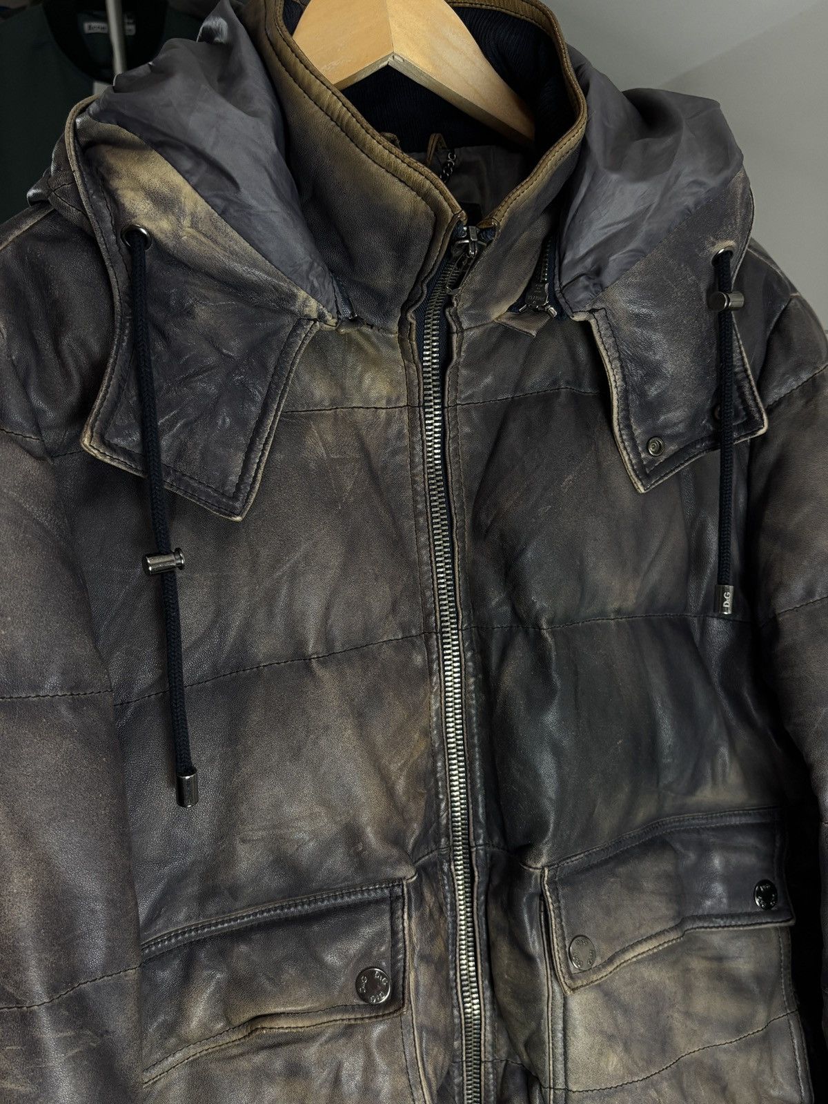Dolce & Gabbana Dolce & Gabbana Lambskin Leather Down Vintage Jacket Rare Size US L / EU 52-54 / 3 - 5 Thumbnail