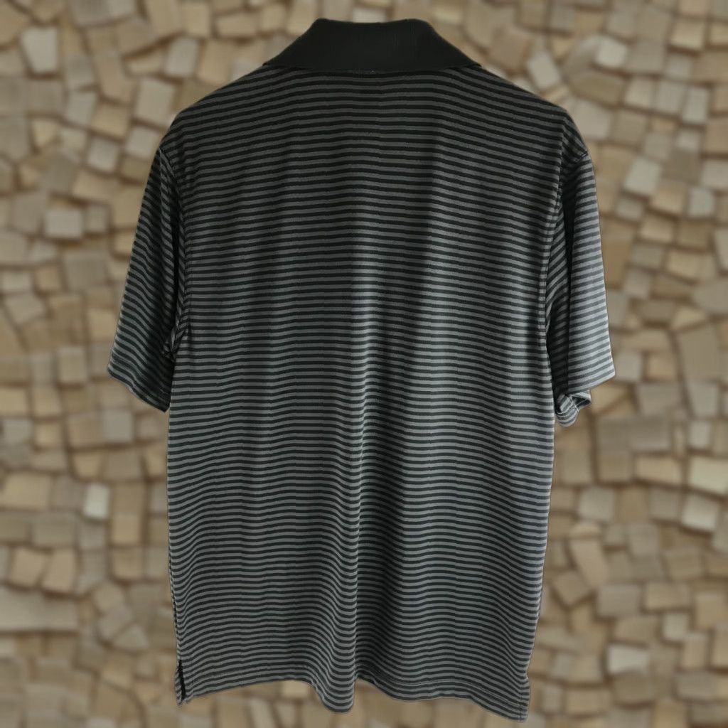PGA Tour PGA TOUR Polo Shirt Men's Size Medium Black Gray Striped Short Sleeve Shirt Size US M / EU 48-50 / 2 - 1 Thumbnail