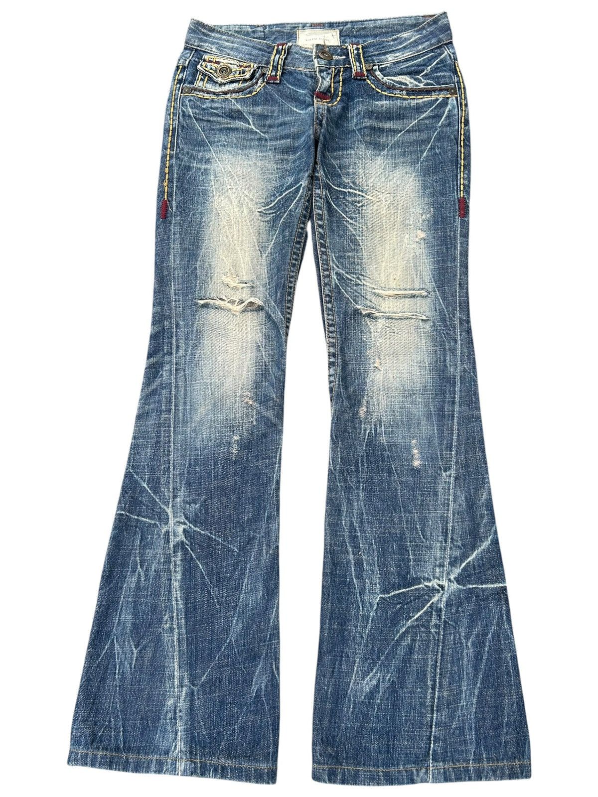 Kapital Flare Yoshitomo Nara Lolita Distressed Denim Jeans Size US 30 / EU 46 - 1 Thumbnail
