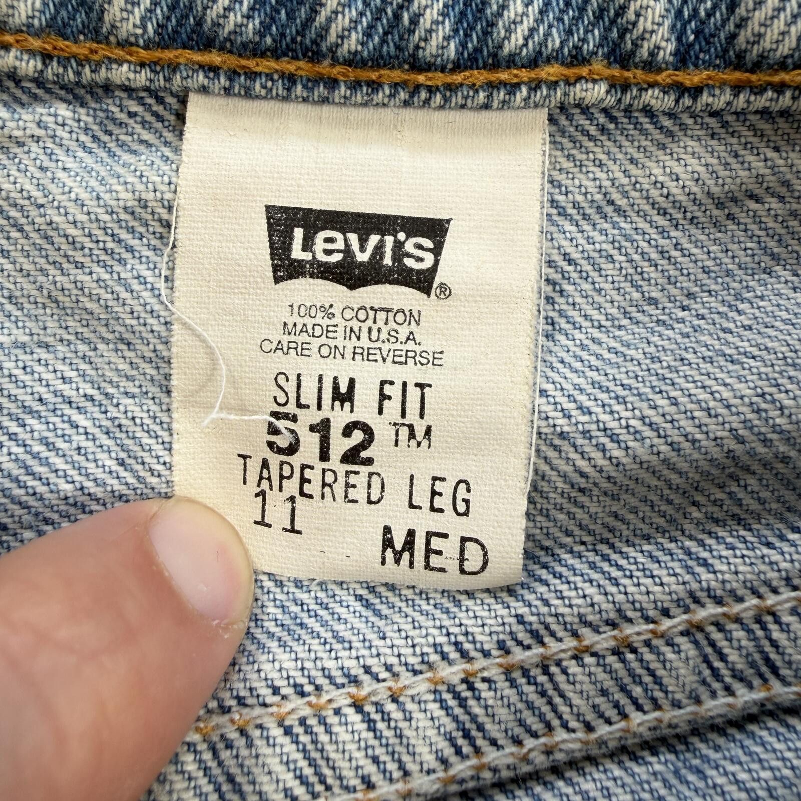 Levi's Vintage 90s Levis 512 Slim Fit Tapered Leg Jeans USA 29x30 Size 29" - 6 Thumbnail