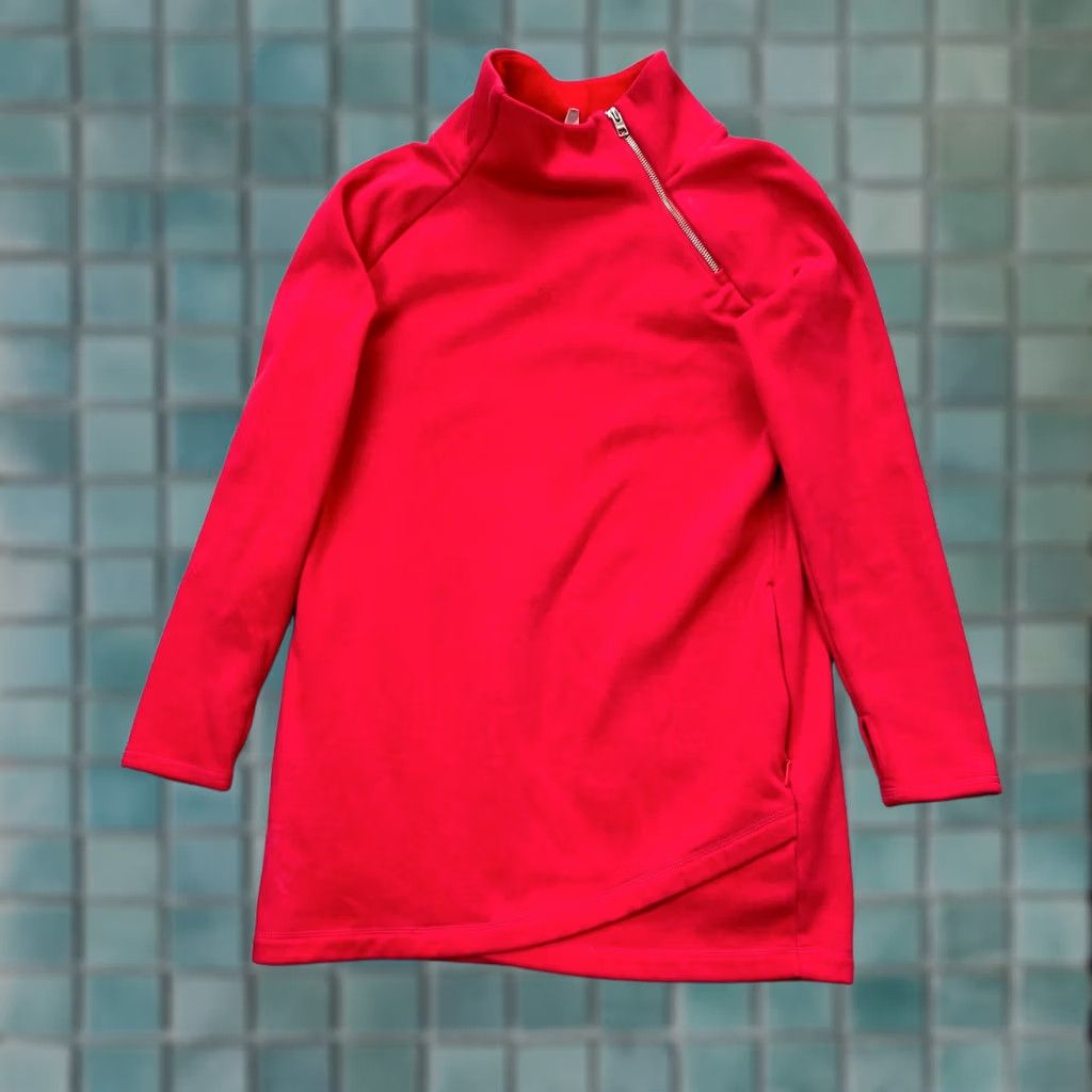 Athleta Athleta Jacket Womens S Red Cozy Karma Asym Sweatshirt Yoga Gym Pullover Basic Jacket Size S / US 4 / IT 40 - 1 Thumbnail