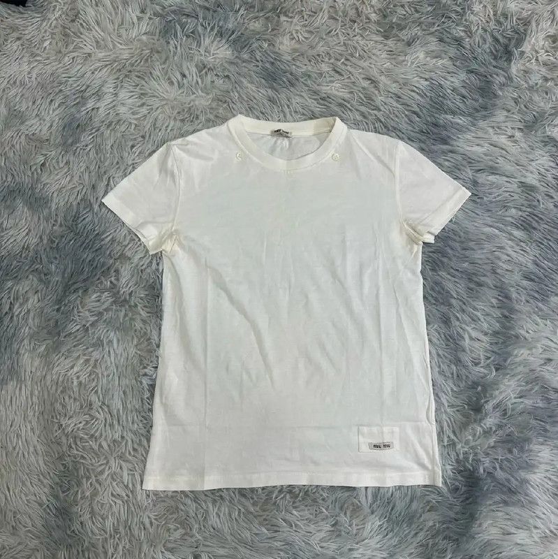 Miu Miu Miu Miu White Cotton Women's T-Shirt XS 0089 Size XS / US 0-2 / IT 36-38 - 1 Thumbnail