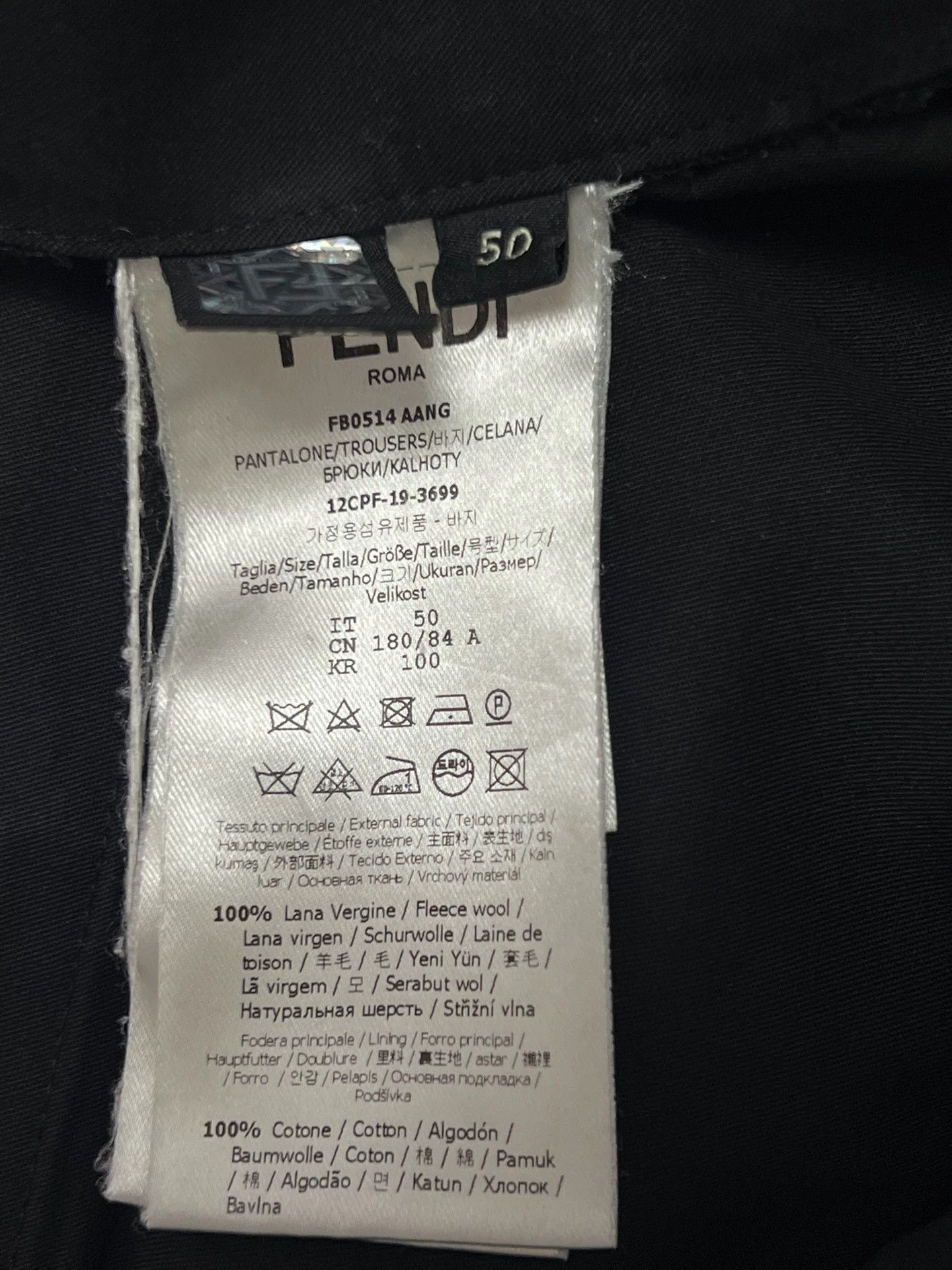 Fendi Fendi FF Monogram Basic Wool Trousers Men's 50 Black Size US 34 / EU 50 - 6 Thumbnail