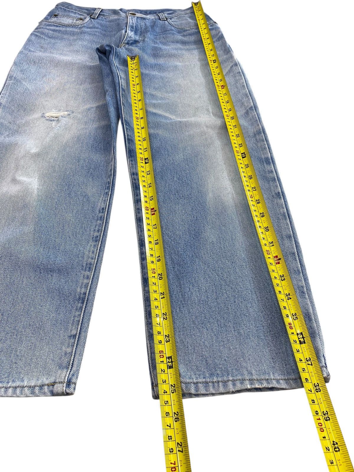 Japanese Brand Japanese Brand Light Wash Distressed Style Straight CutJeans Size US 29 - 6 Thumbnail