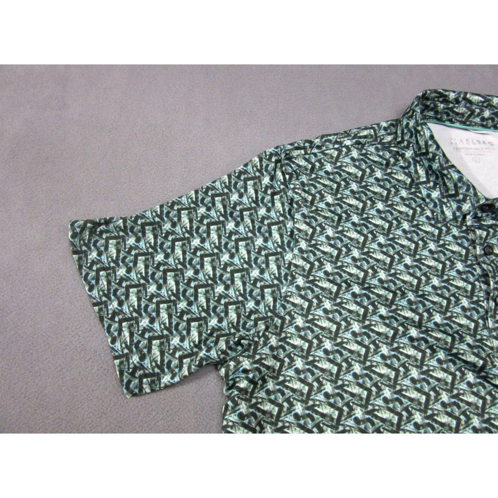 Vintage Maelreg Polo Shirt Mens Large Green Geometric Logo Performance Golf Short Sleeve Size US L / EU 52-54 / 3 - 2 Thumbnail