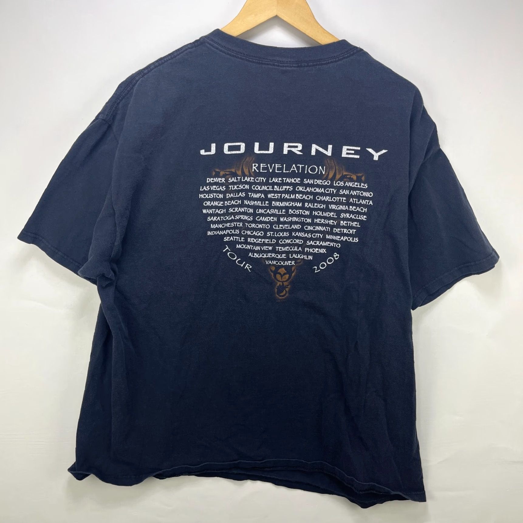 Vintage VINTAGE Journey Revelation Tour 2008 Band T Shirt XL Shirt Mens Black 2000s Concert Size US XXL / EU 58 / 5 - 4 Thumbnail