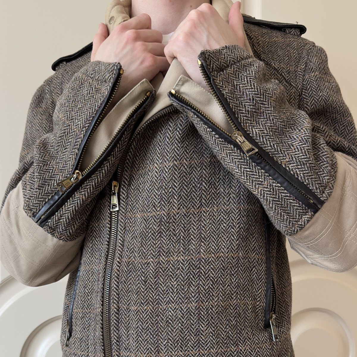 Dsquared2 Dsquared2 F/W 2001–02 Harris Tweed Biker Jacket Size US M / EU 48-50 / 2 - 6 Thumbnail