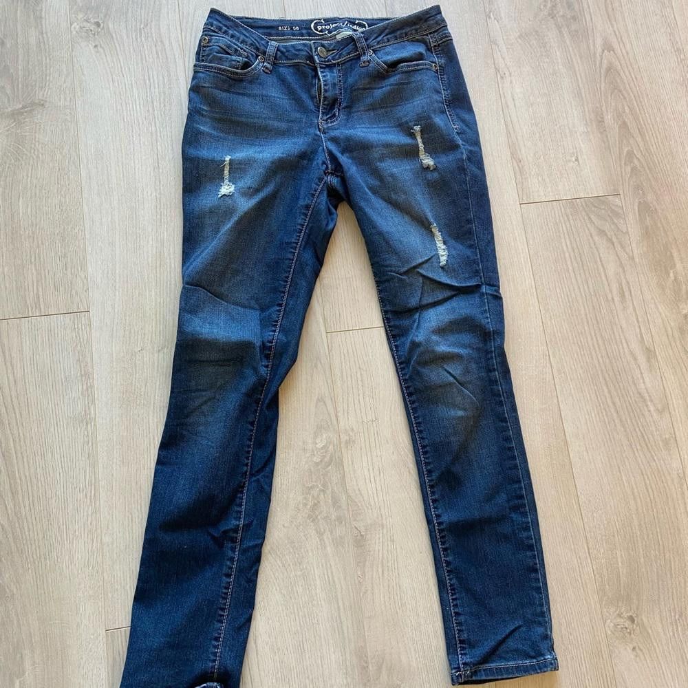 Designer Project Indigo Medium Wash Ripped Jeans Size 28" / US 6 / IT 42 - 1 Thumbnail