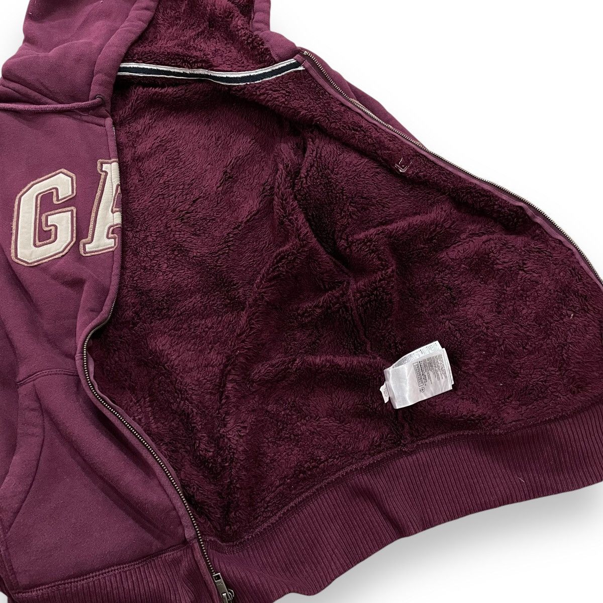 Gap × Vintage Vintage Gap Sherpa Fleece Jacket Full Zip Big Logo Hoodie Size US XL / EU 56 / 4 - 9 Thumbnail