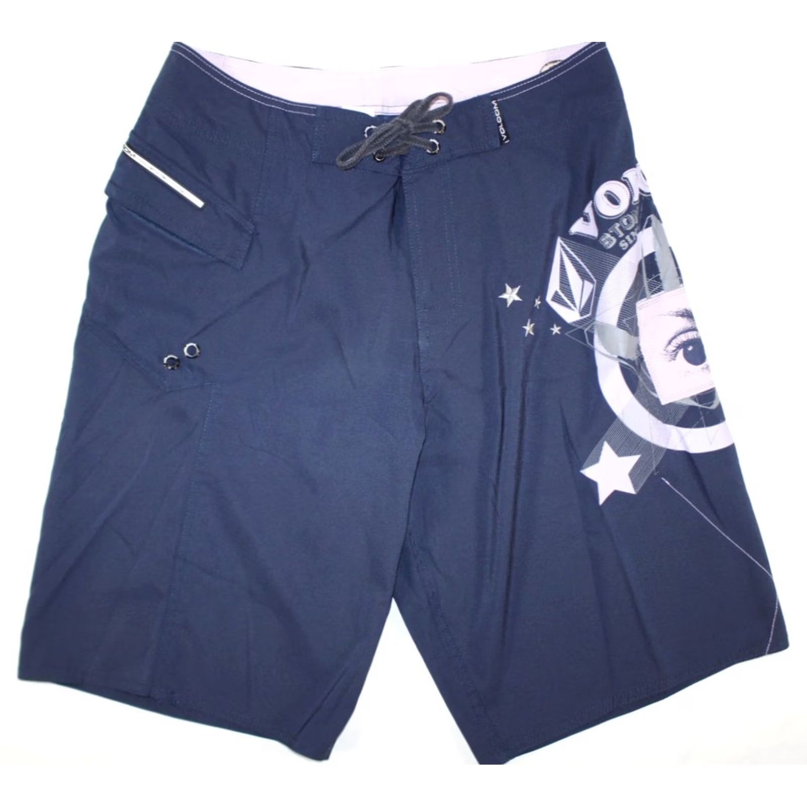 Volcom Volcom Stone Board Shorts Men's 34 Armstrong Eye Graphic Zipper Fly Navy Blue Size US 32 / EU 48 - 2 Thumbnail
